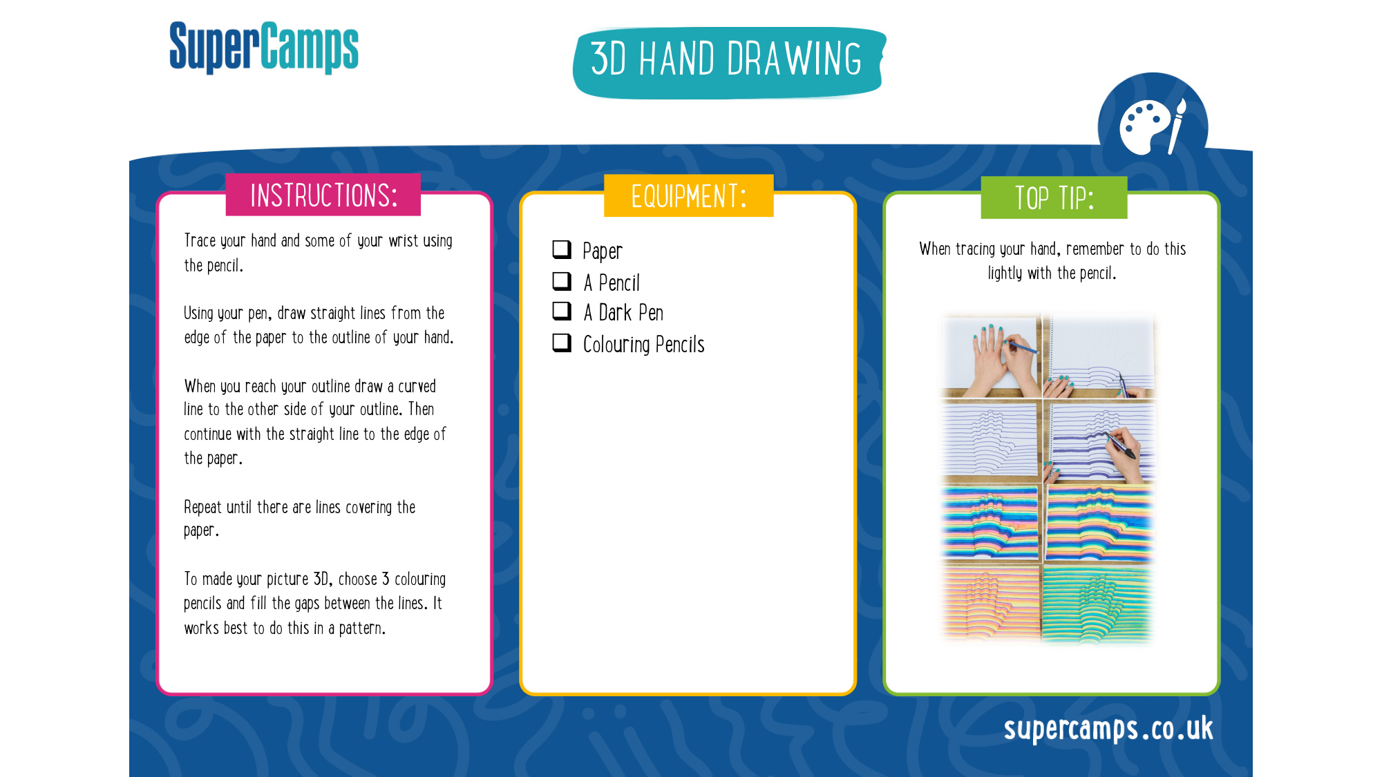 3D Hand Tekenen coloring page preview
