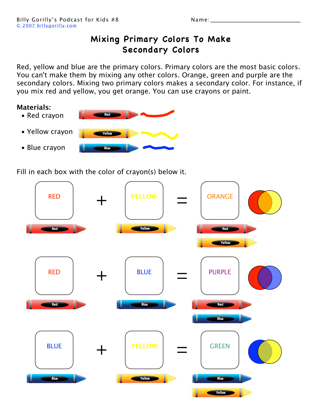 8 Primary Colors Crayons coloring page preview