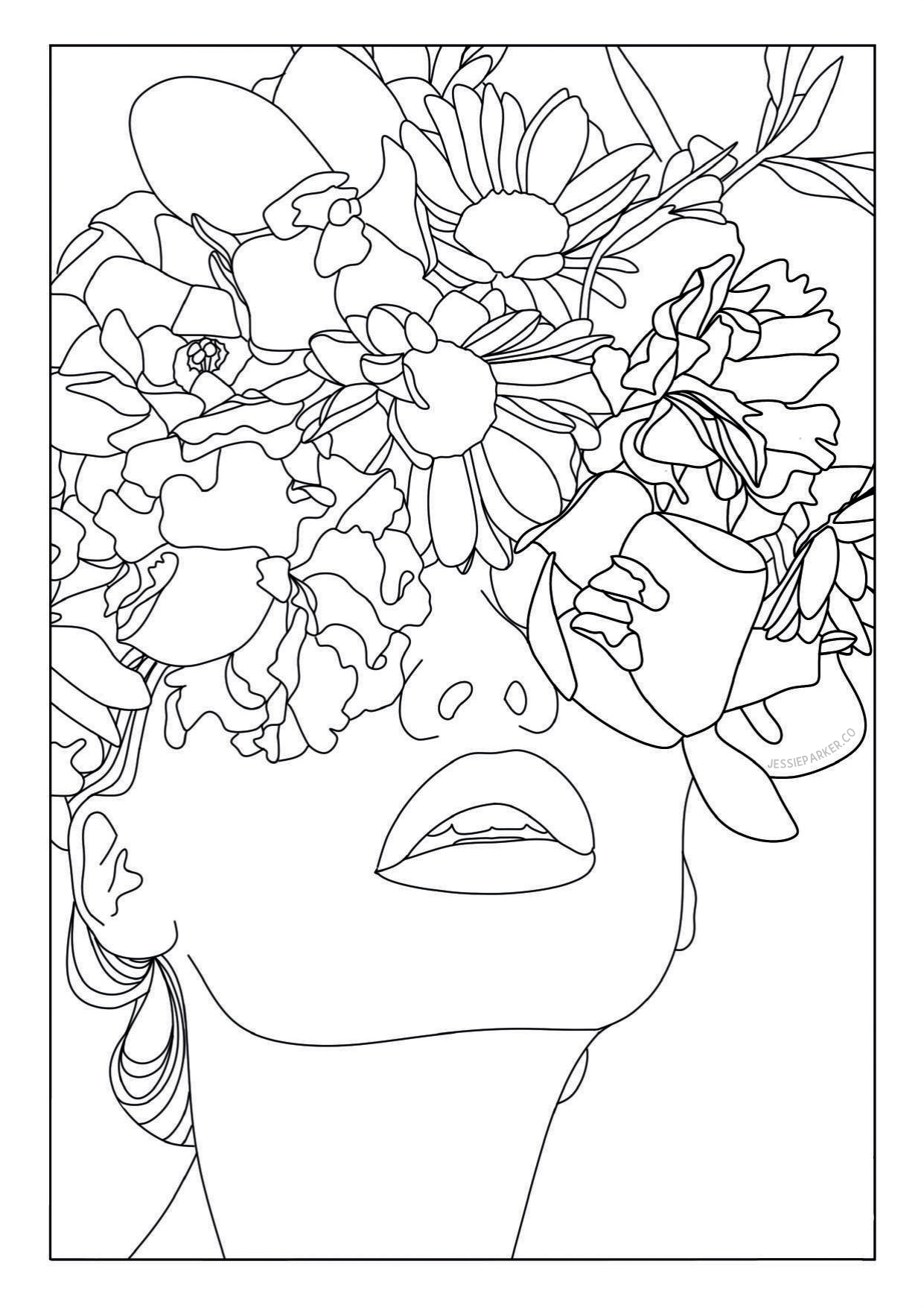 Aesthetic Coloring Pages coloring page preview