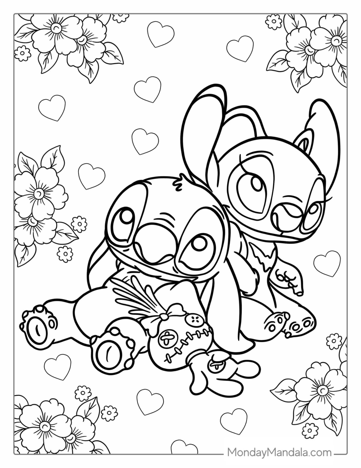 Angel And Stitch Coloring Page coloring page preview