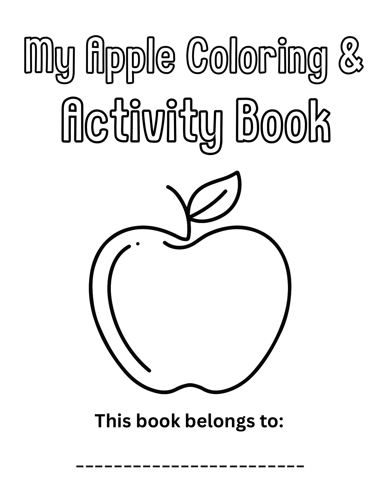 Apple For Coloring coloring page preview