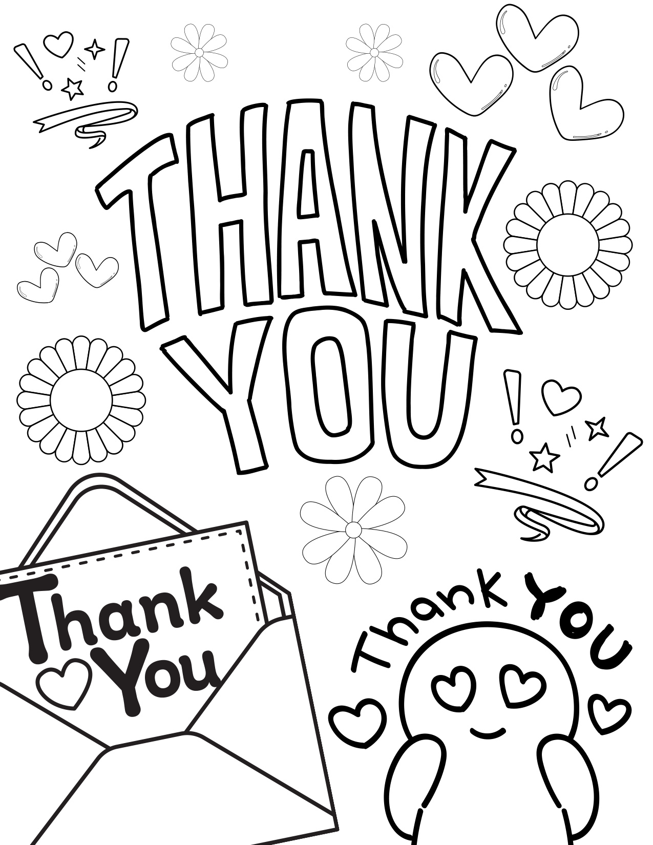 Appreciation Thank You Coloring Pages coloring page preview
