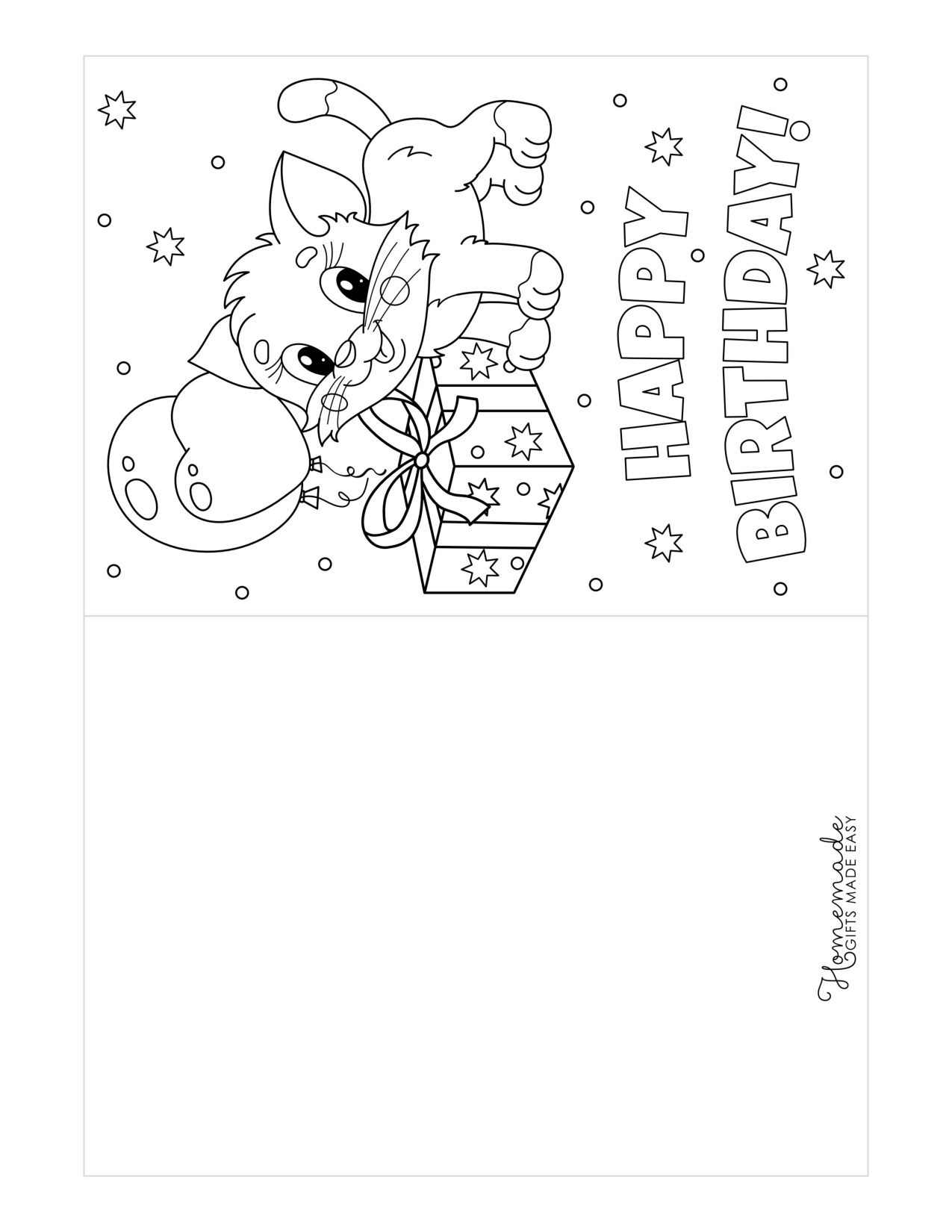 Birthday Cards To Color coloring page preview