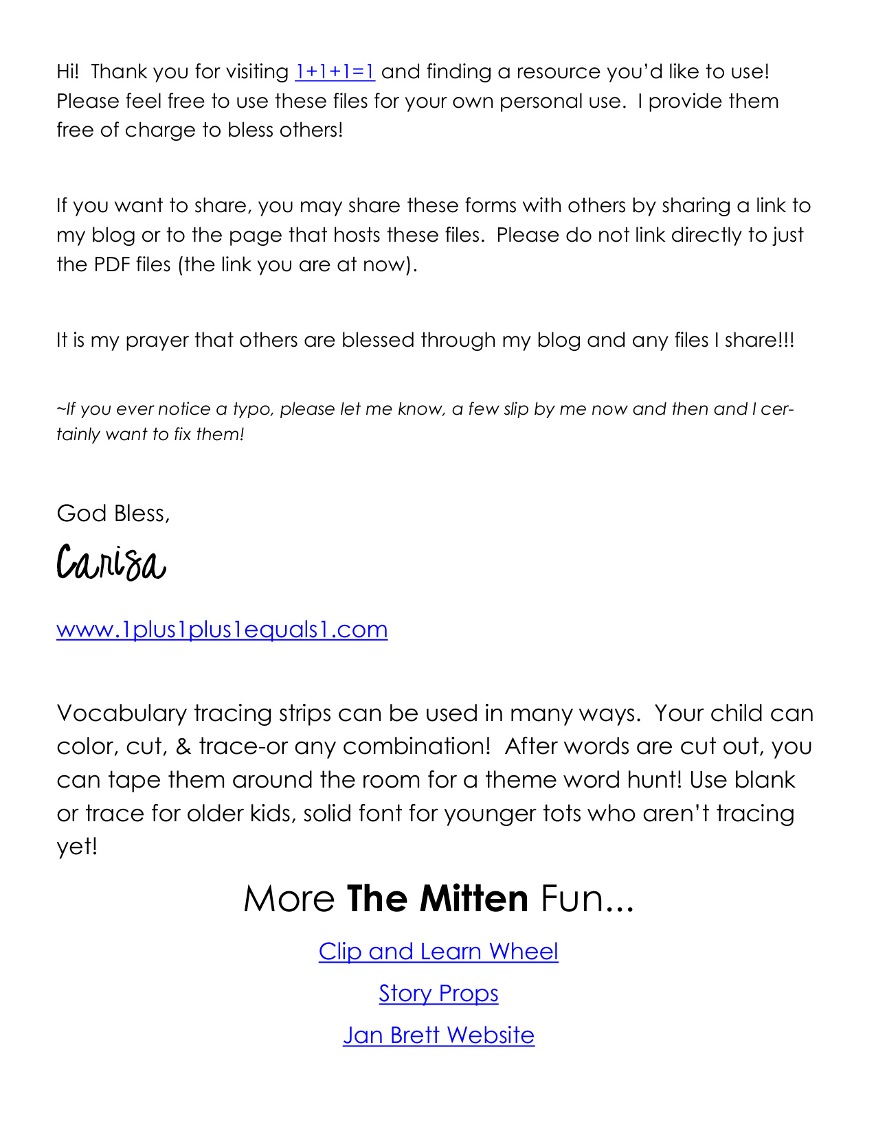 Blank Mitten Coloring Page coloring page preview