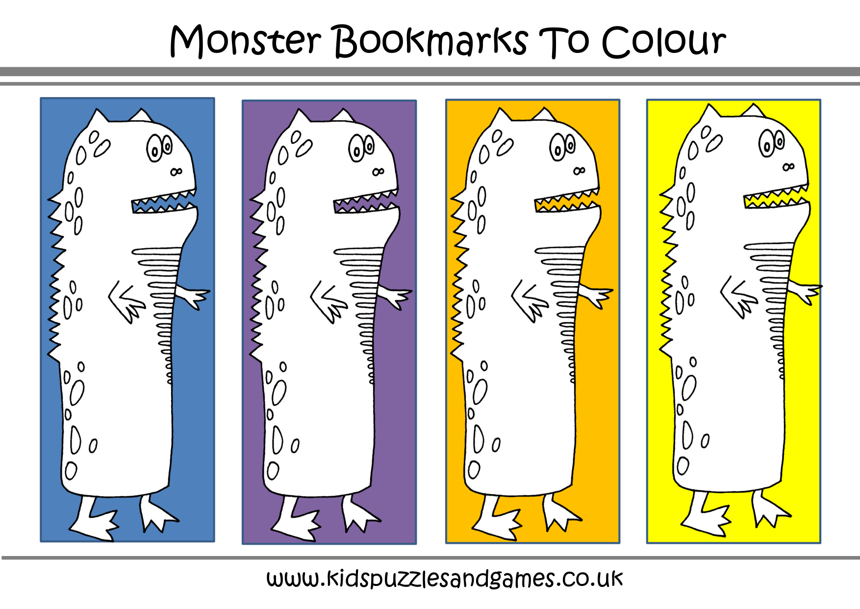 Bookmarks To Colour coloring page preview