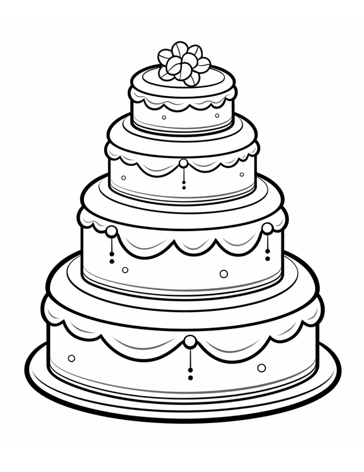 Cake Pictures To Color coloring page preview