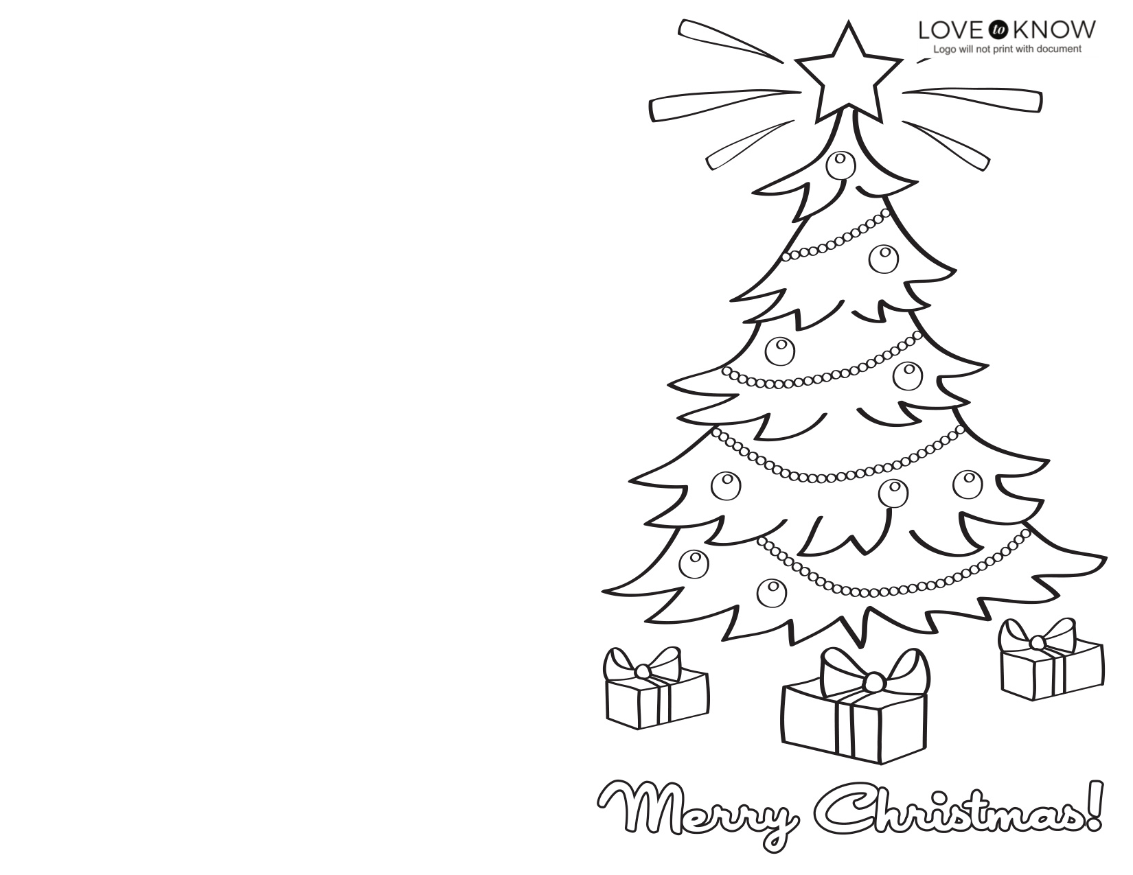 Christmas Card Coloring Printable coloring page preview