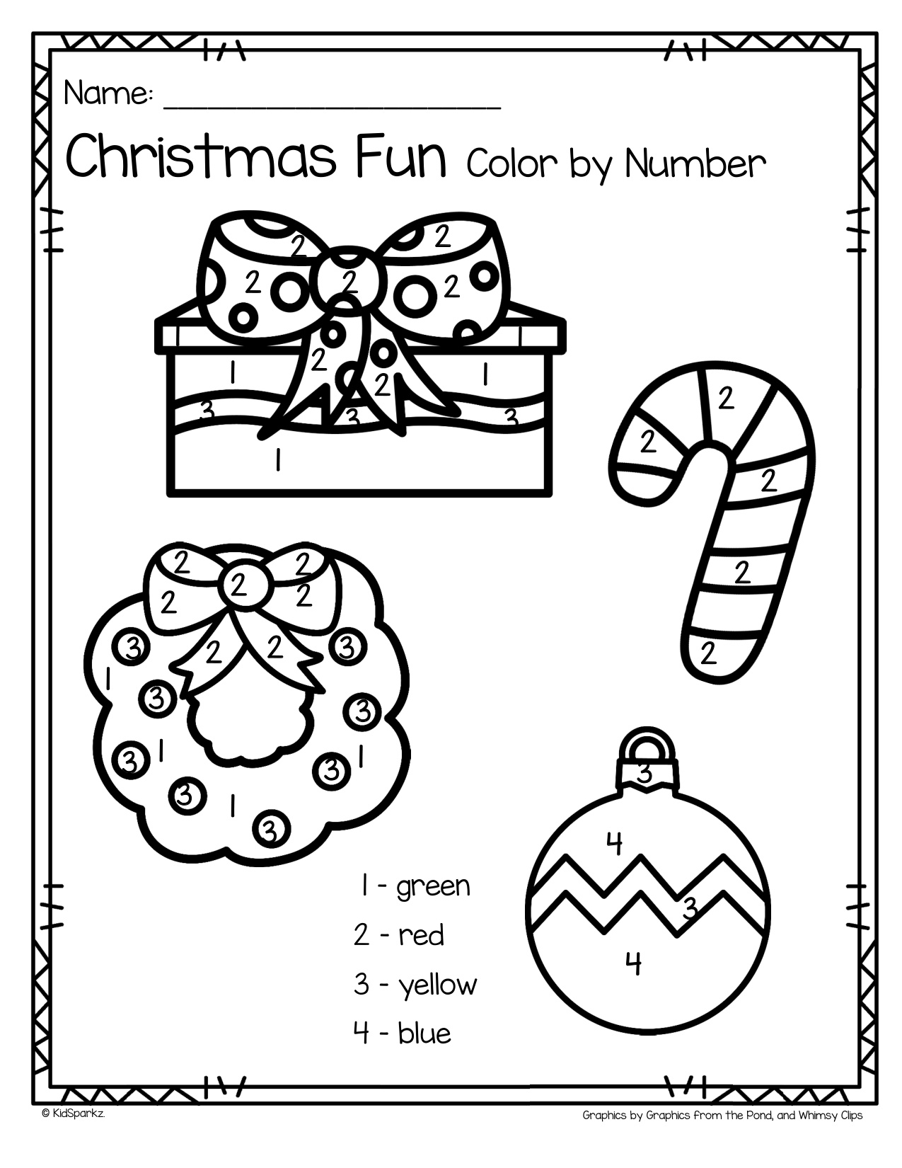 Christmas Color By Number Pages coloring page preview