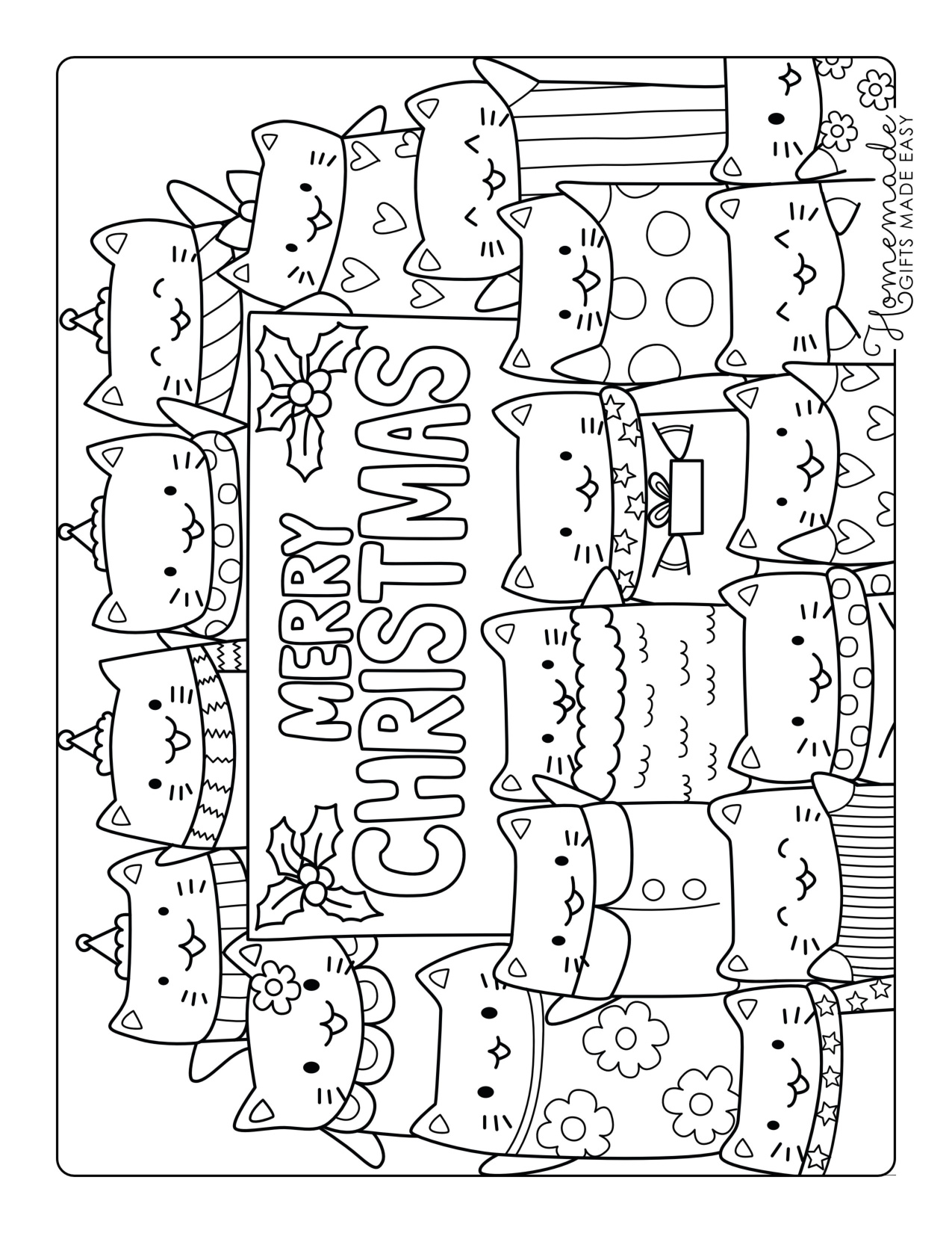 Christmas Colouring In Easy coloring page preview