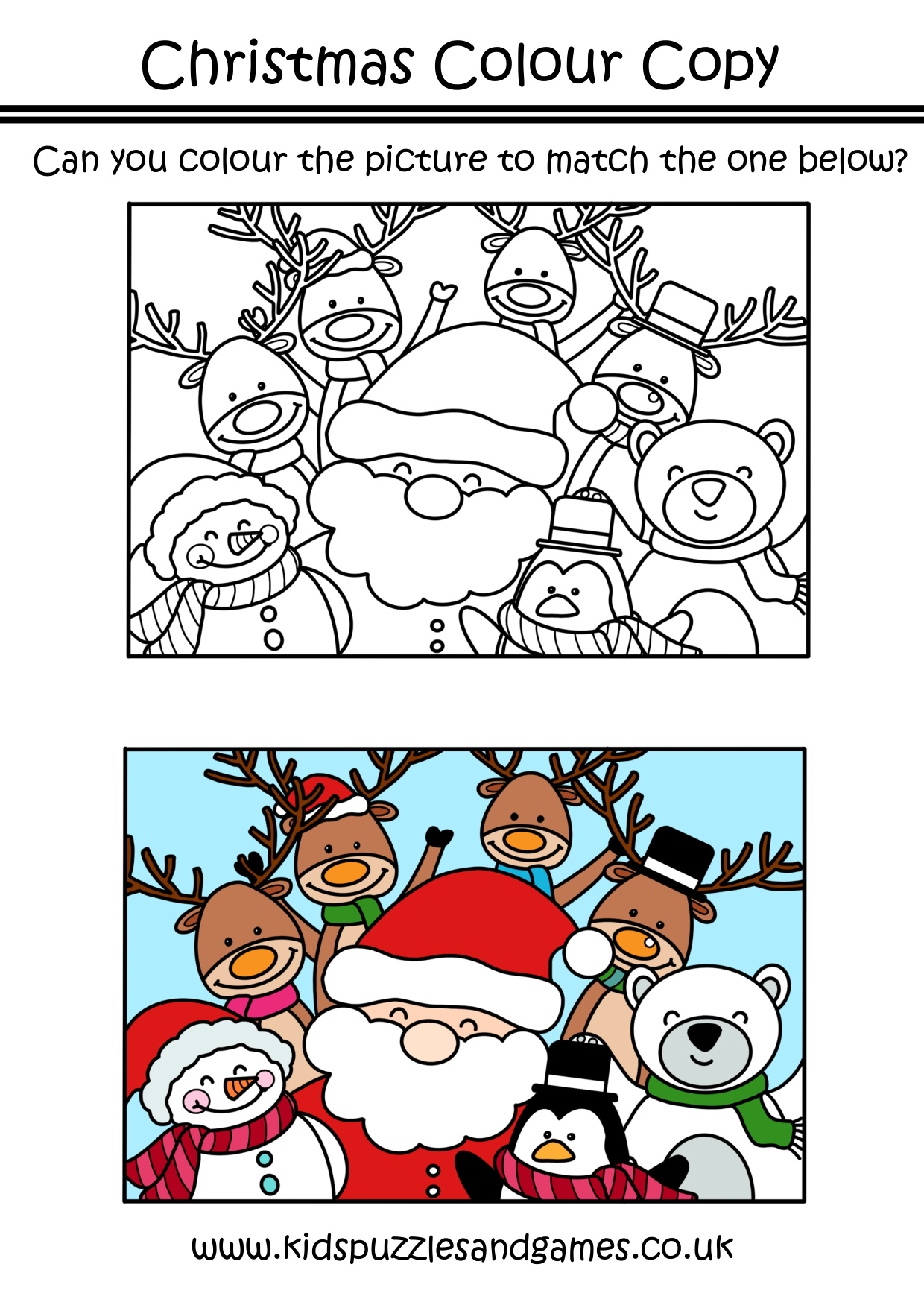 Christmas Picture To Colour In coloring page preview