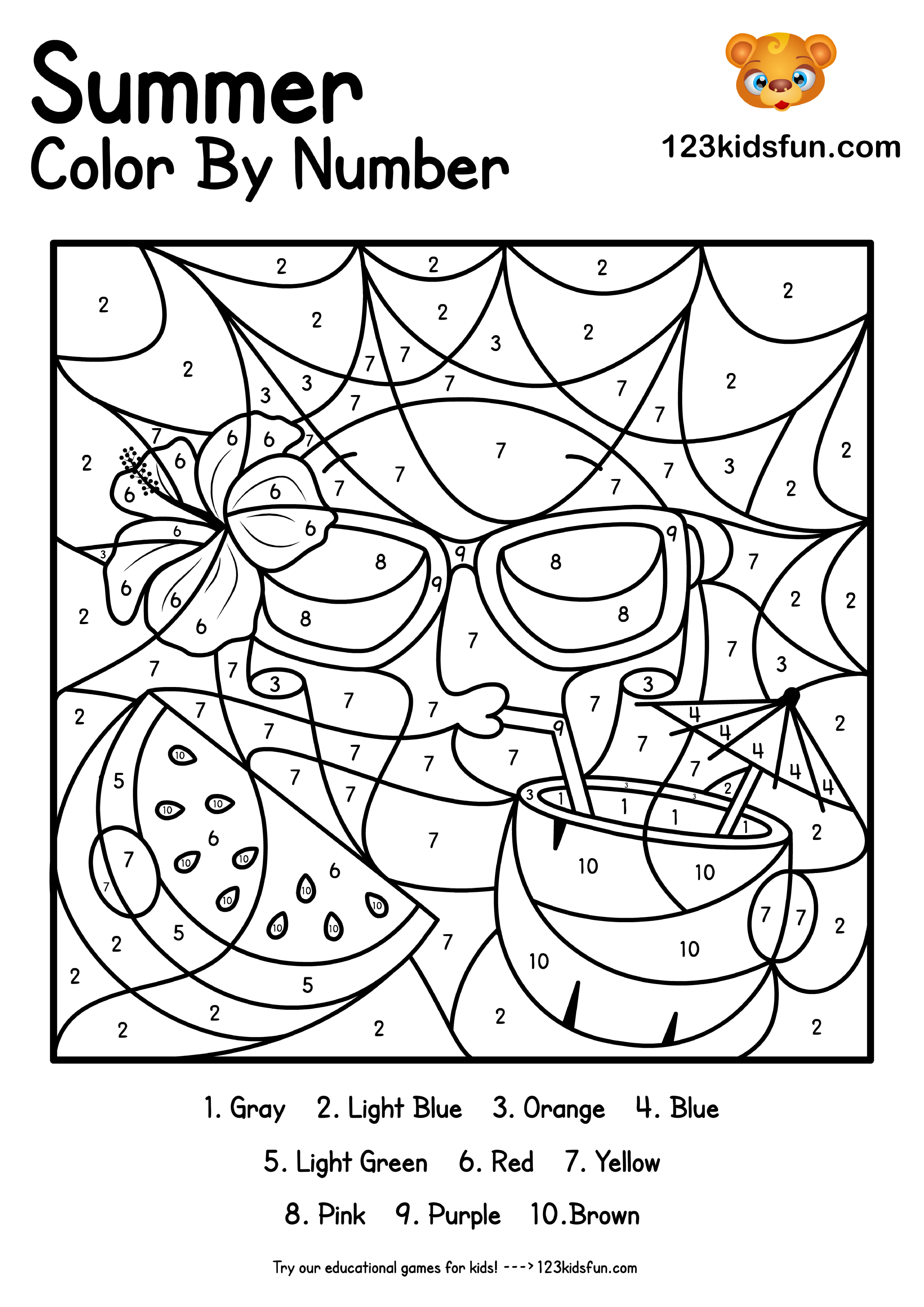 Color By Number Coloring Pages coloring page preview