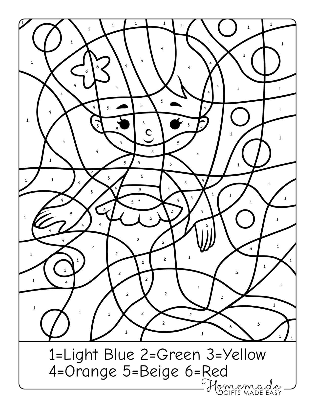 Color By Number Coloring Pages Easy coloring page preview