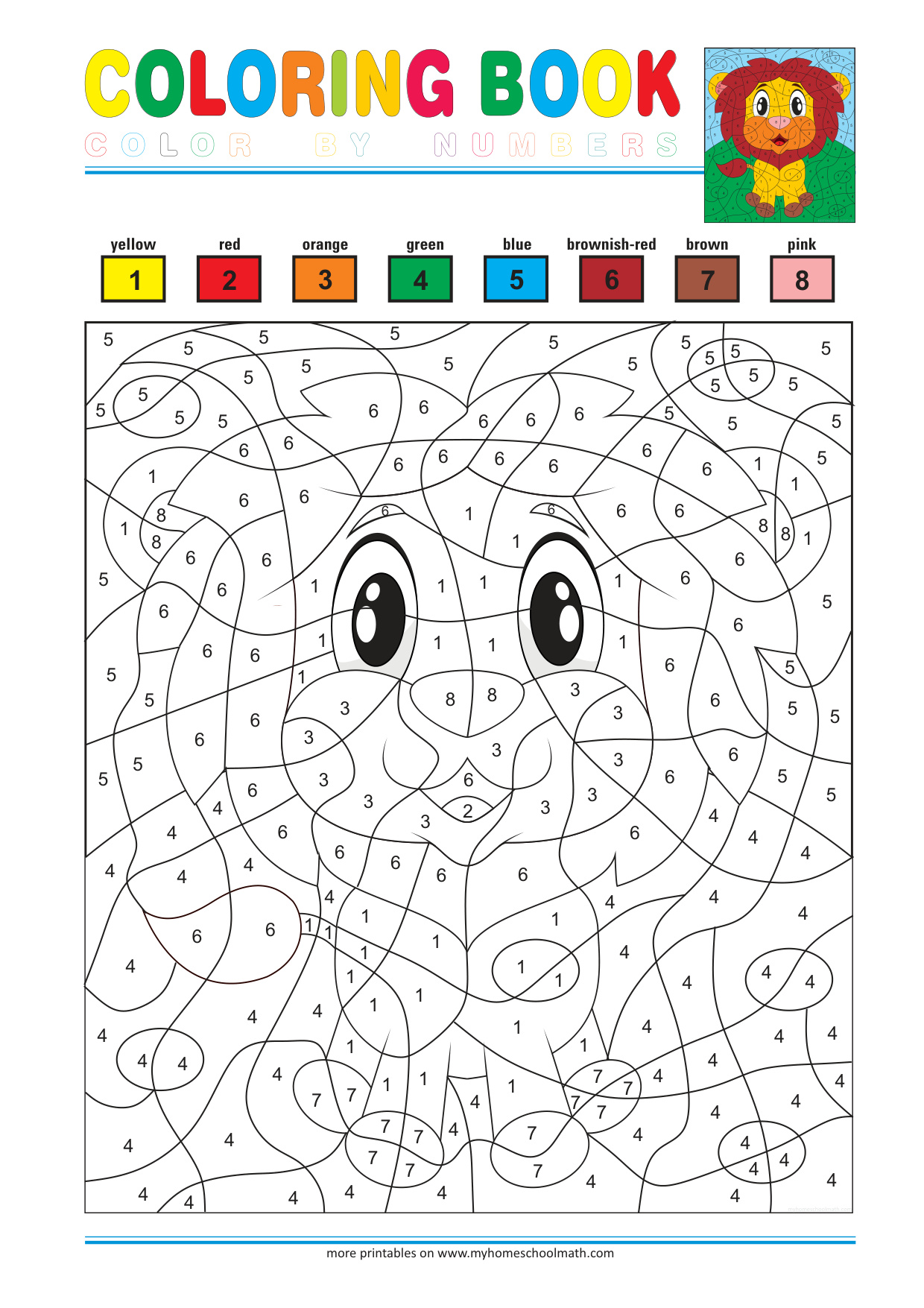 Color By Number Free coloring page preview