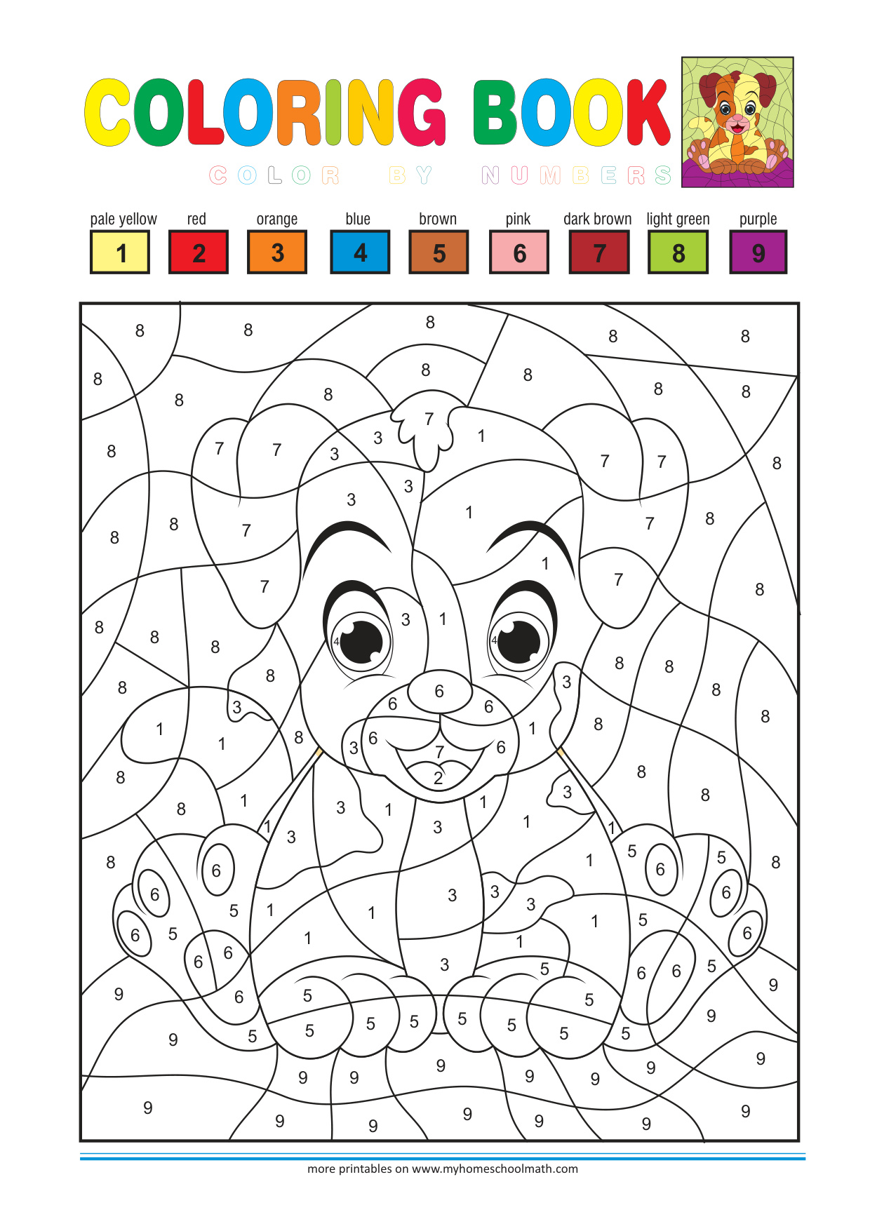 Coloring By Numbers For Kids coloring page preview