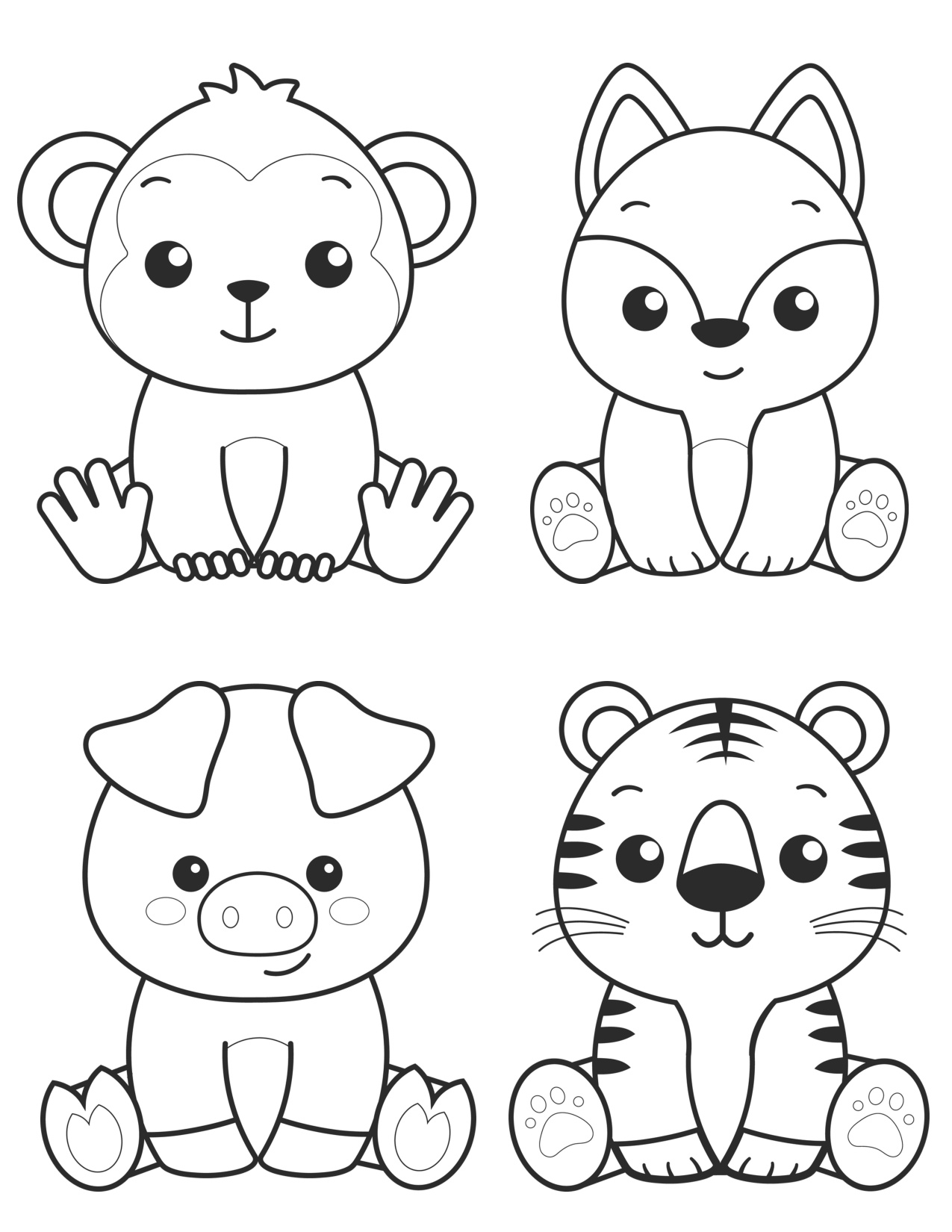 Coloring Cute Animals coloring page preview
