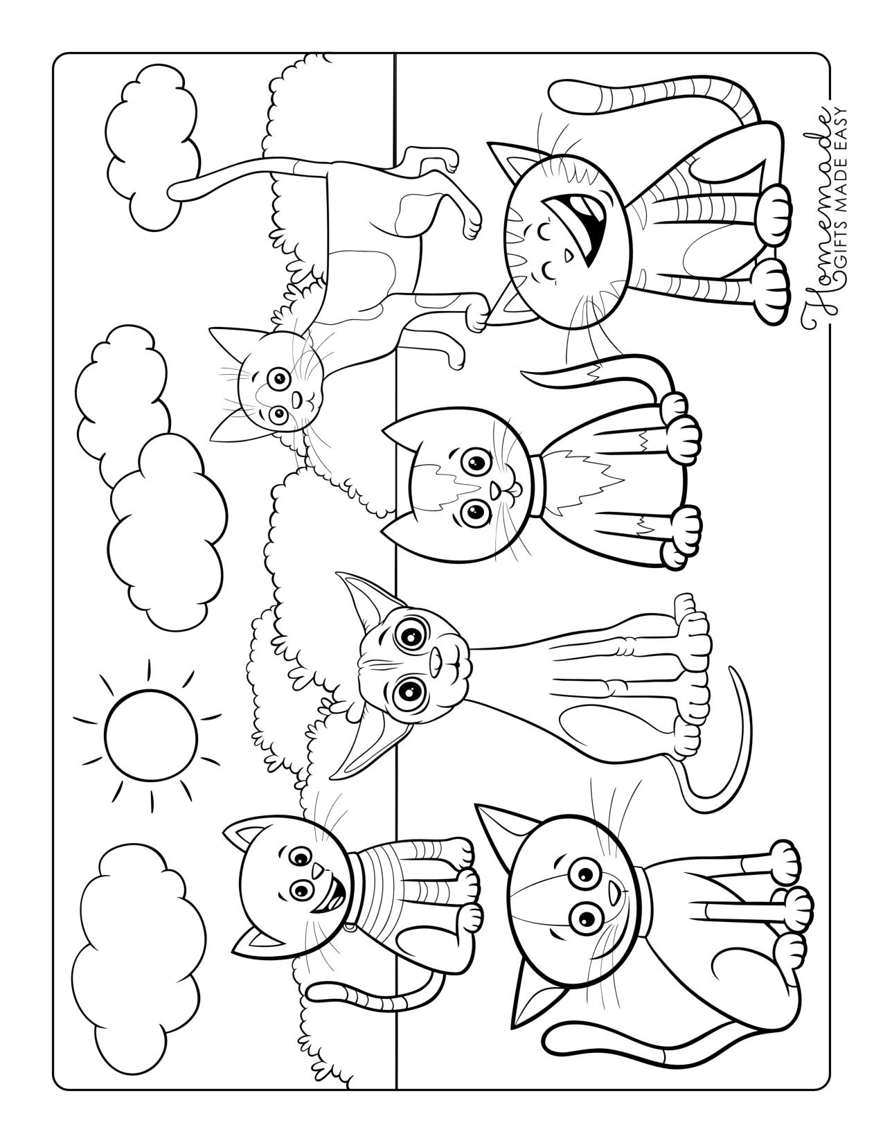 Coloring Pages With Cats coloring page preview