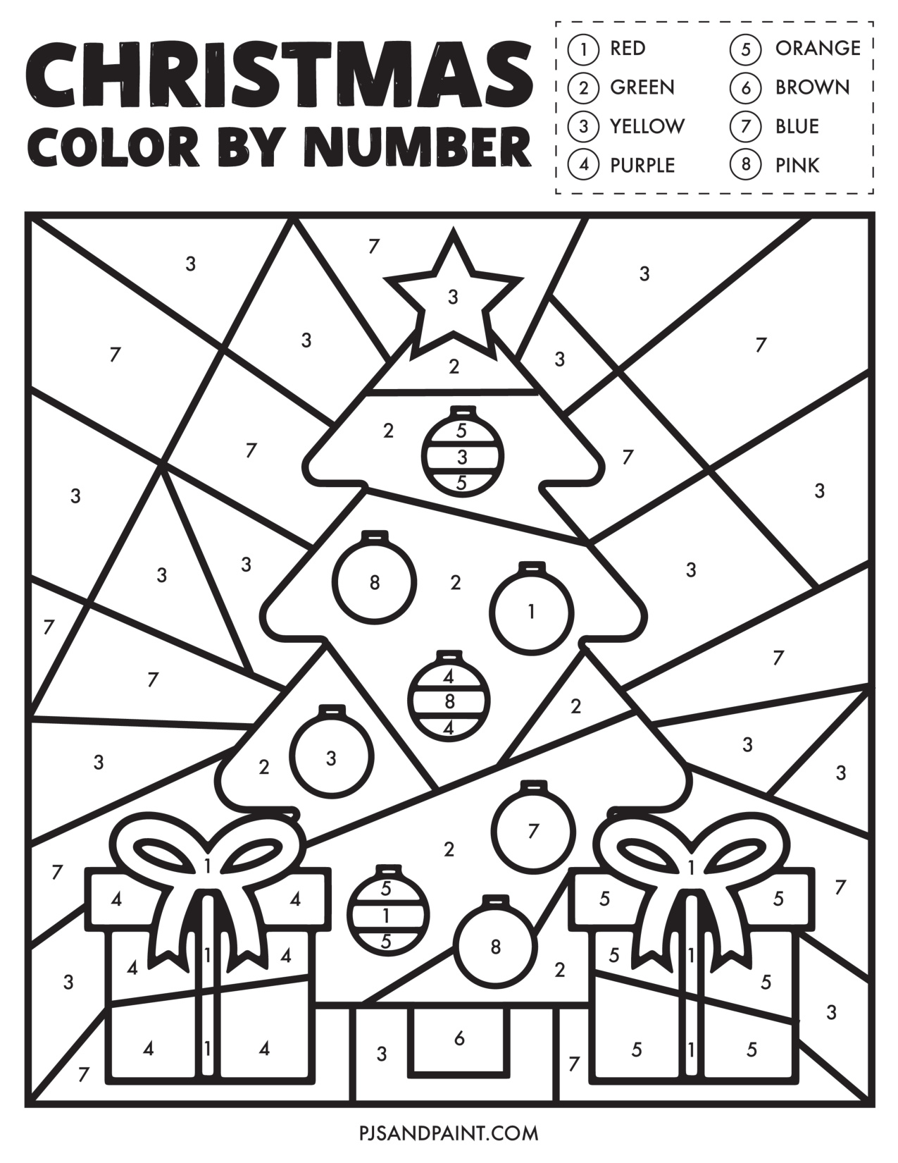 Colour By Number Christmas coloring page preview