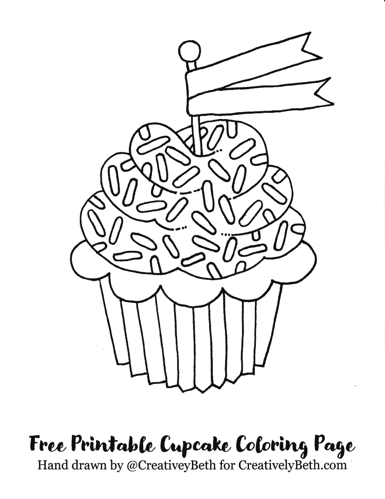 Cupcake Coloring Pages Printable coloring page preview