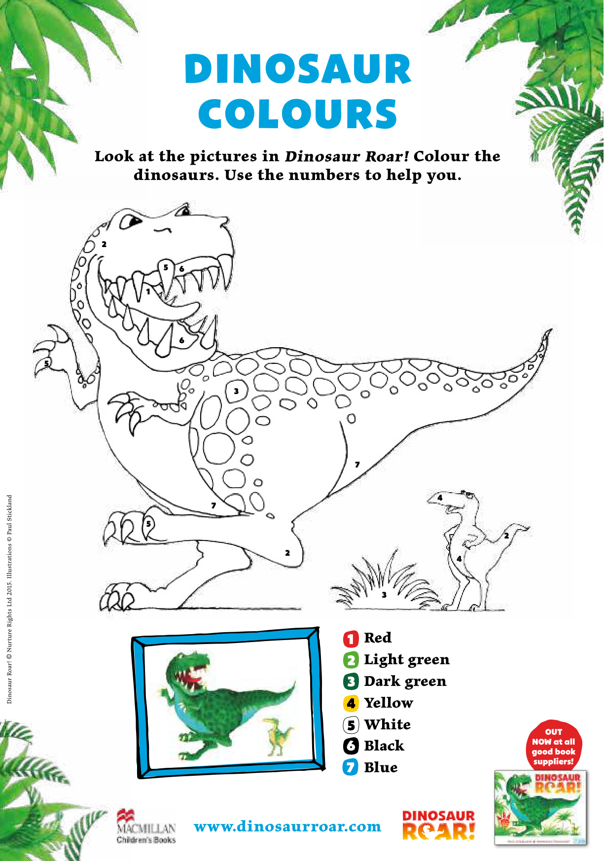 Dinosaur Colour coloring page preview