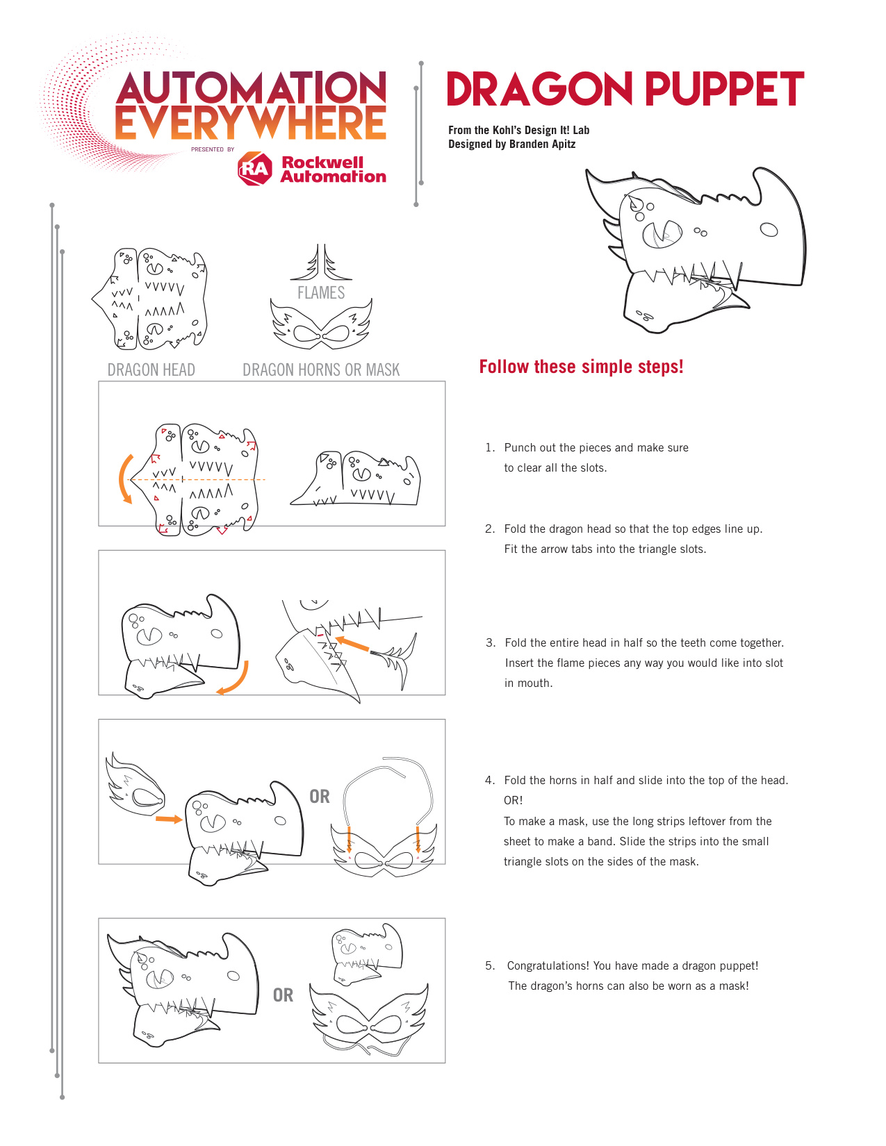 Dragon Puppet coloring page preview