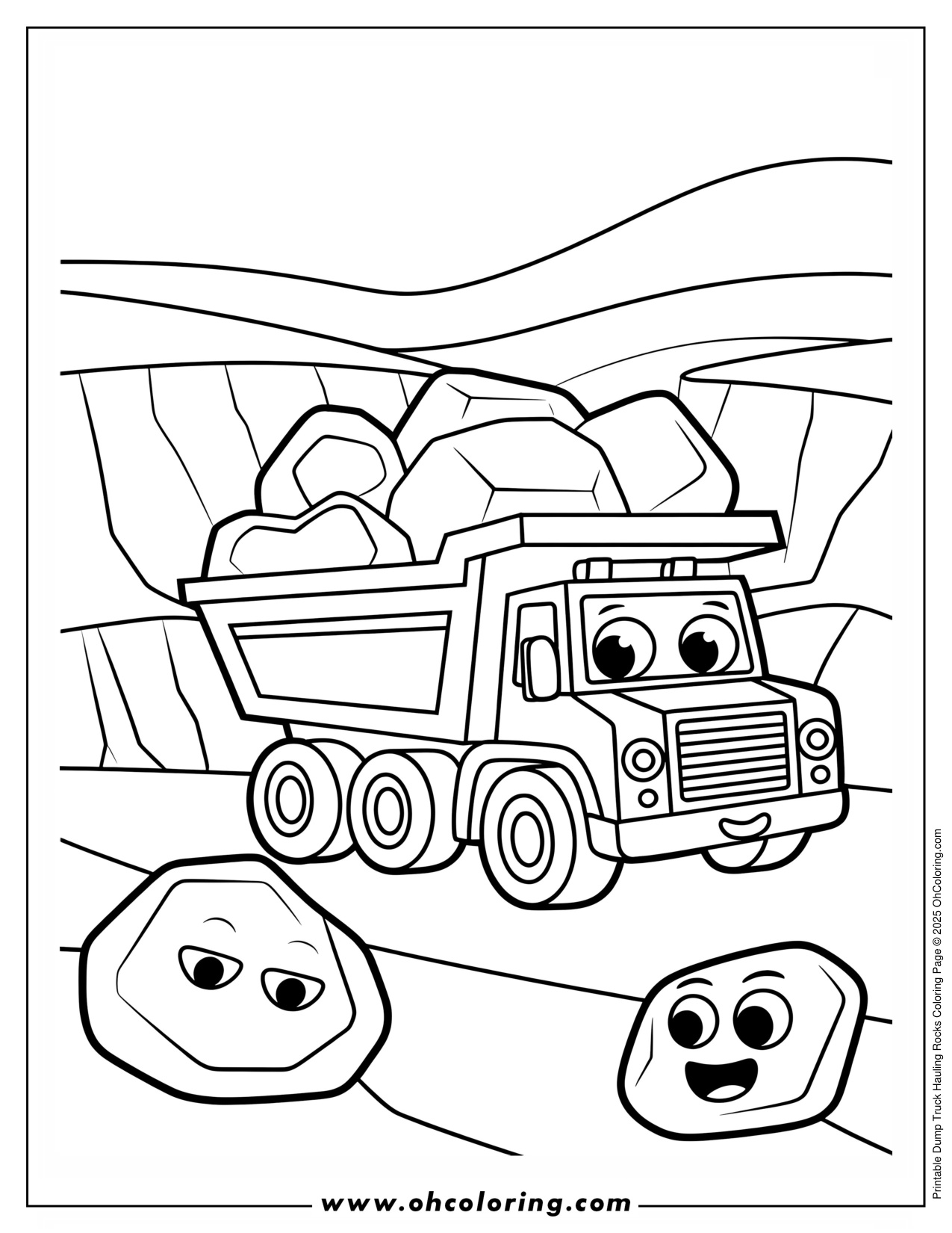Dump Truck Printable coloring page preview