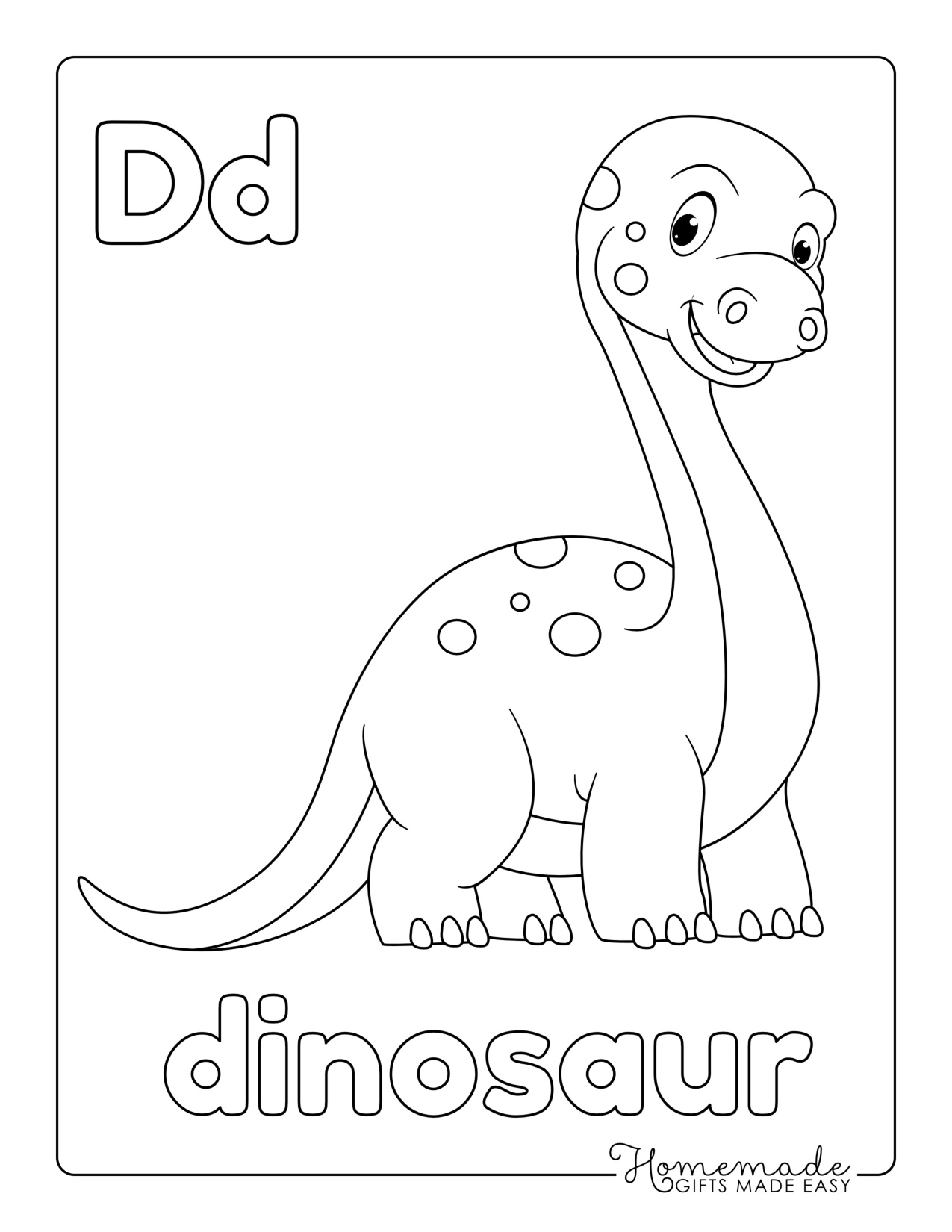 Easy Cute Dinosaur Coloring Pages coloring page preview