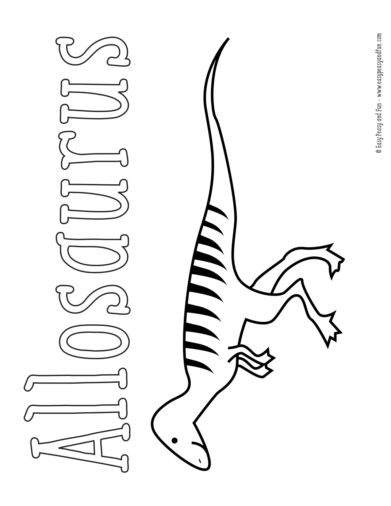 Easy Dinosaur Coloring Pages coloring page preview
