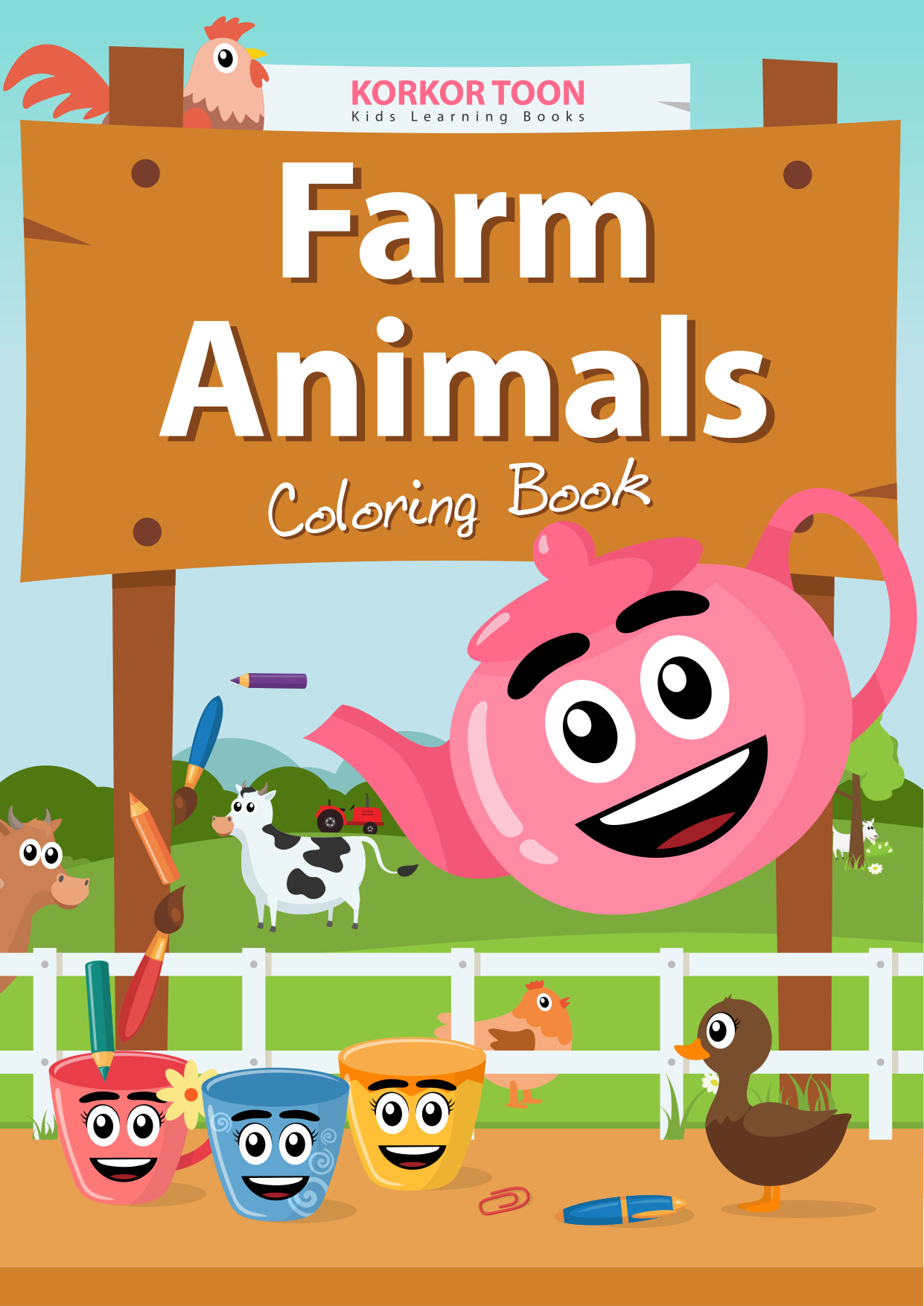 Easy Farm Coloring Pages coloring page preview