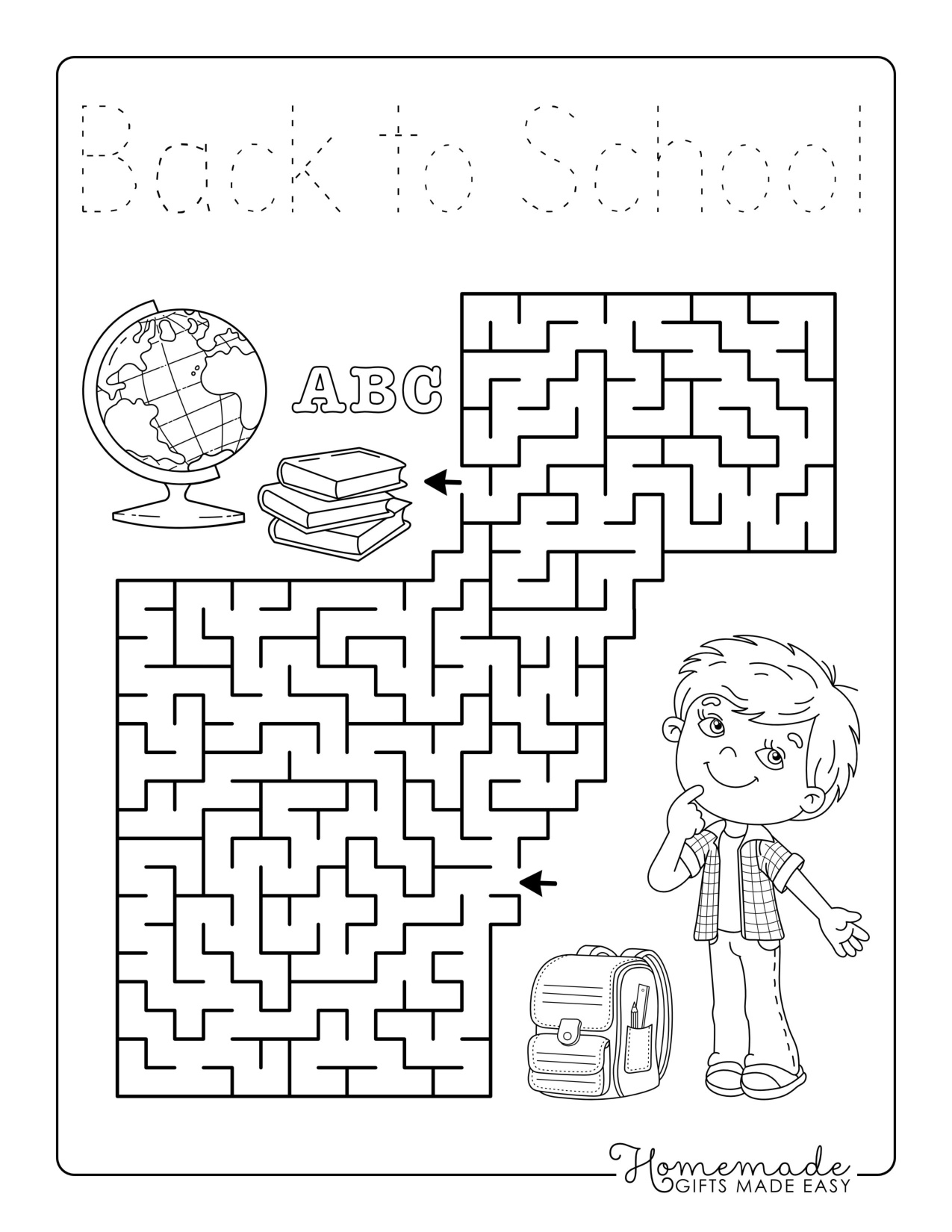 Easy Maze Coloring Pages coloring page preview