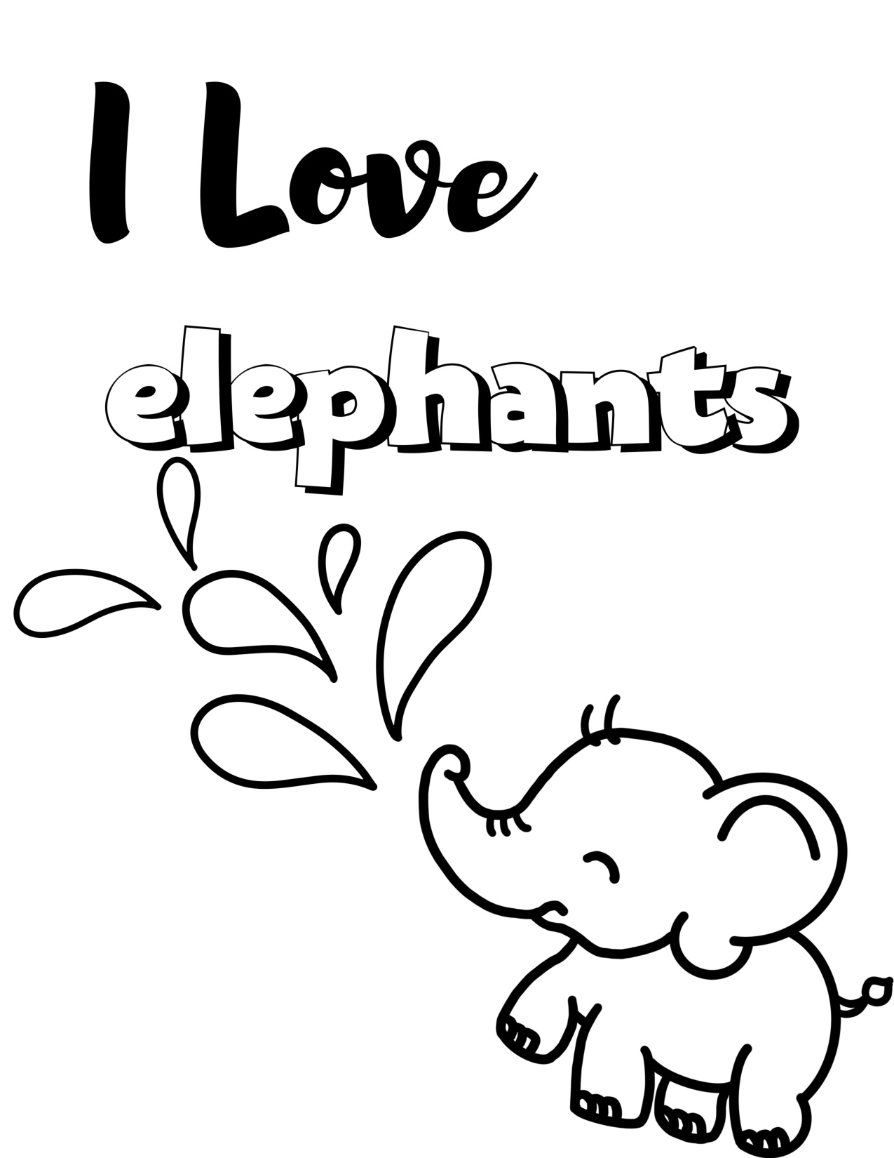 Elephant Coloring Page Free coloring page preview
