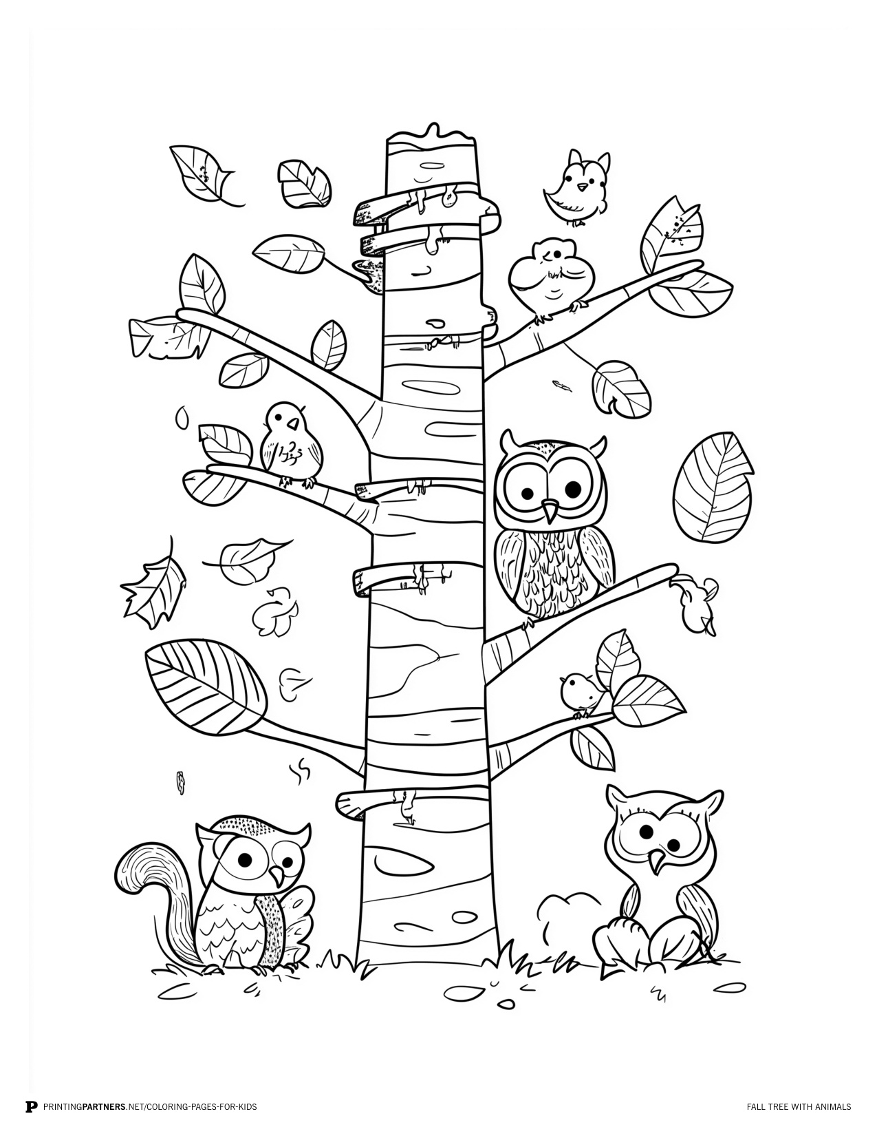 Fall Tree Coloring Page coloring page preview