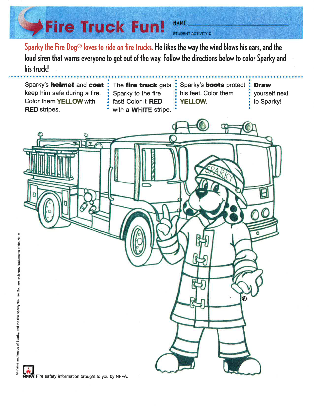 Fire Engine Colouring Pages coloring page preview