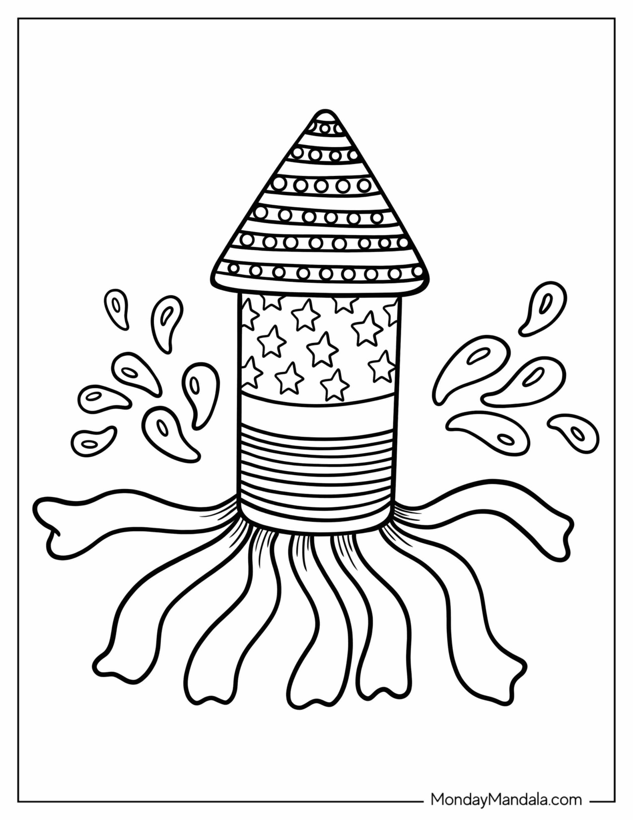 Firework Pictures To Colour coloring page preview