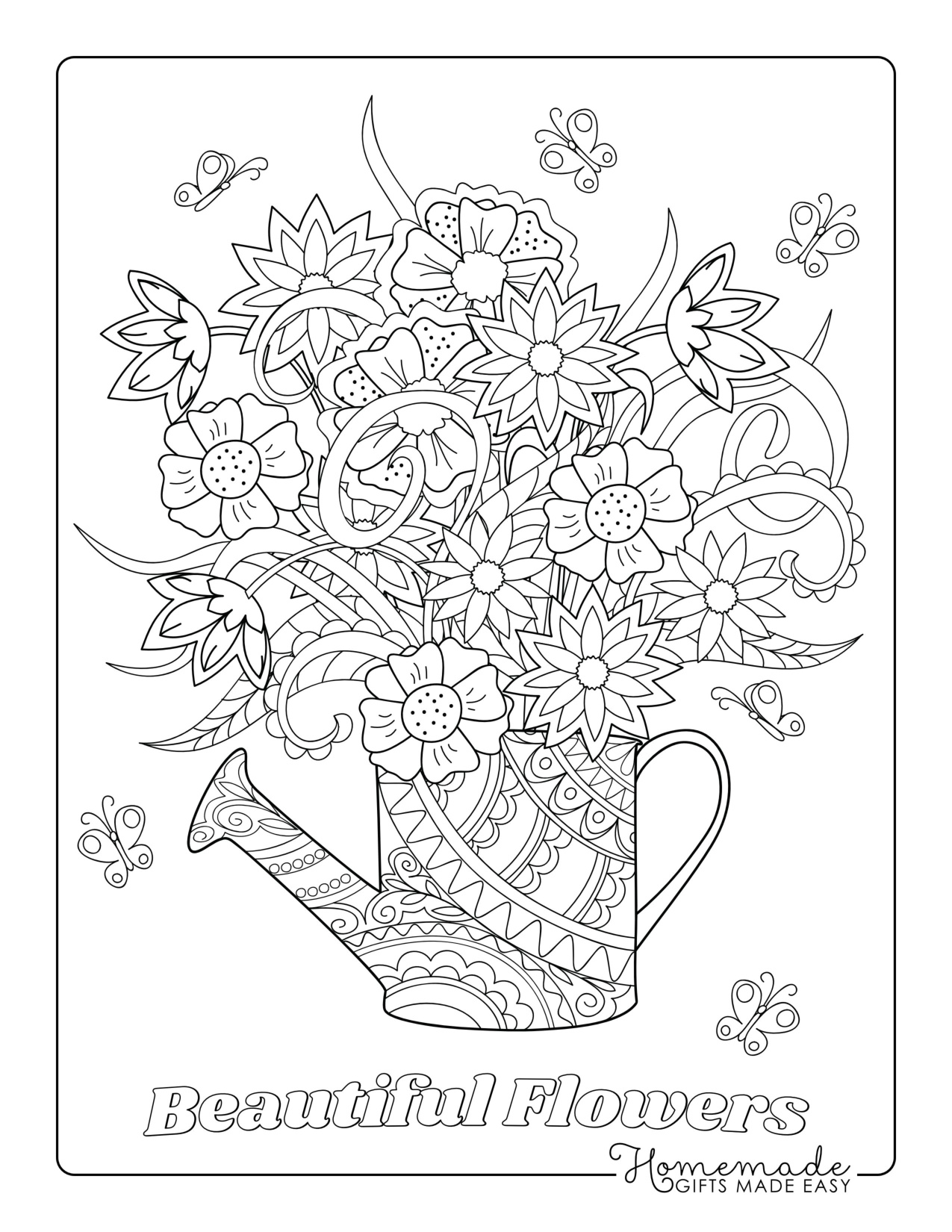 Flower Coloring Page coloring page preview