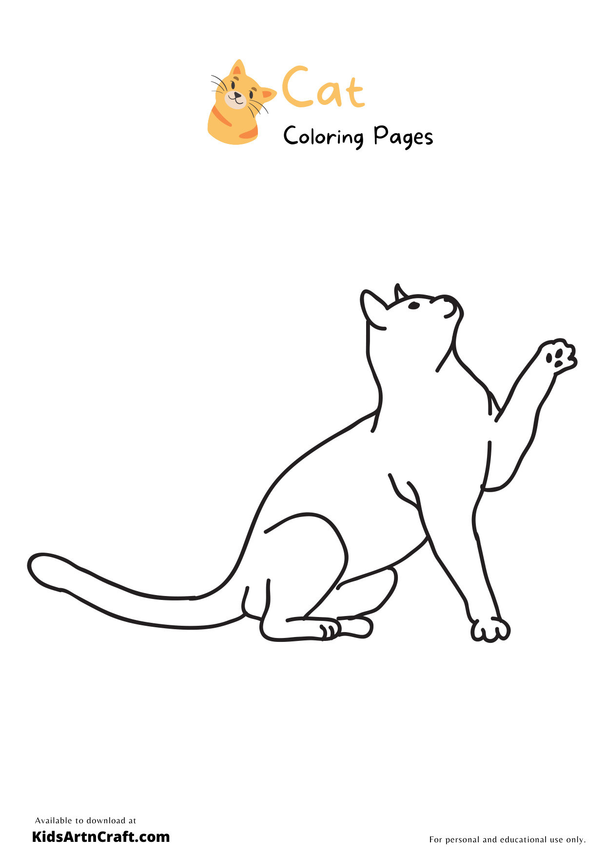 Free Cat Coloring Pages coloring page preview