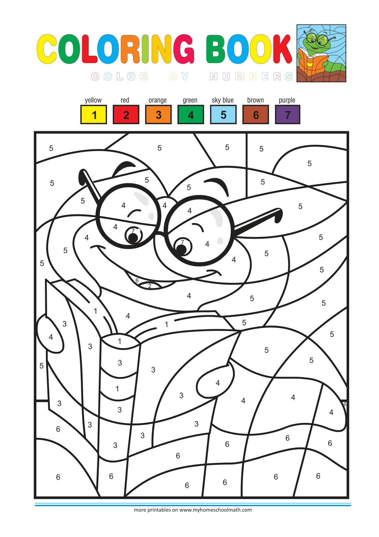 Free Coloring By Number Pages coloring page preview