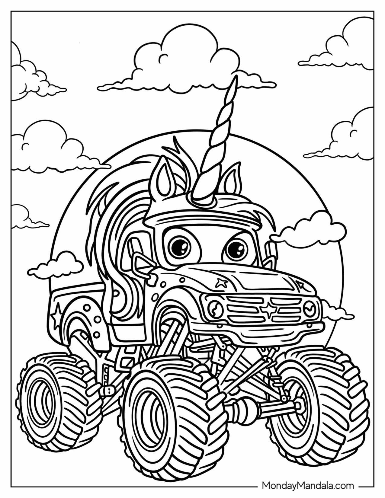 Free Coloring Pages Monster Truck coloring page preview