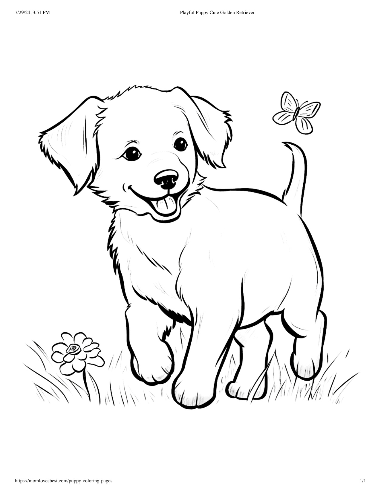 Free Coloring Pages Puppy coloring page preview