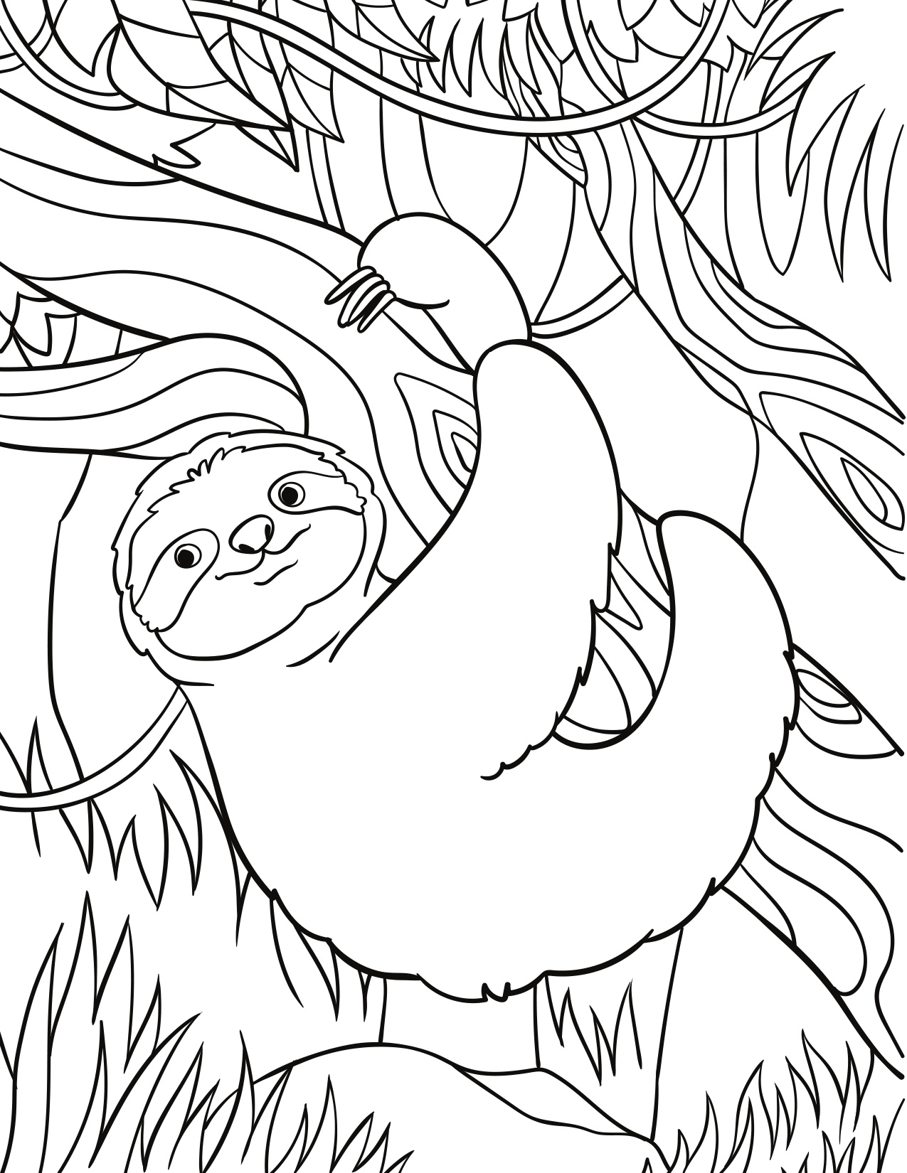 Free Coloring Pages Sloth coloring page preview