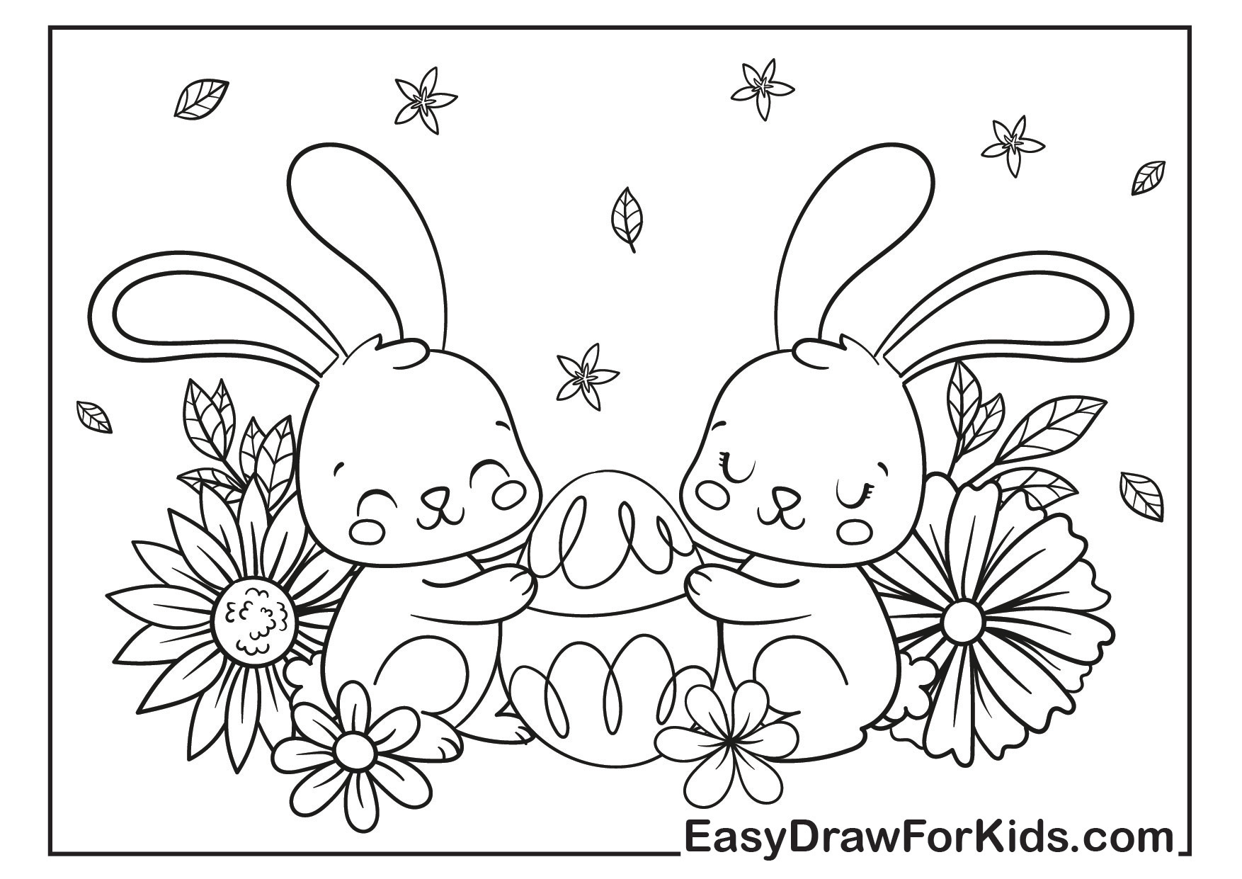 Free Printable Easter Bunny Coloring Pages coloring page preview