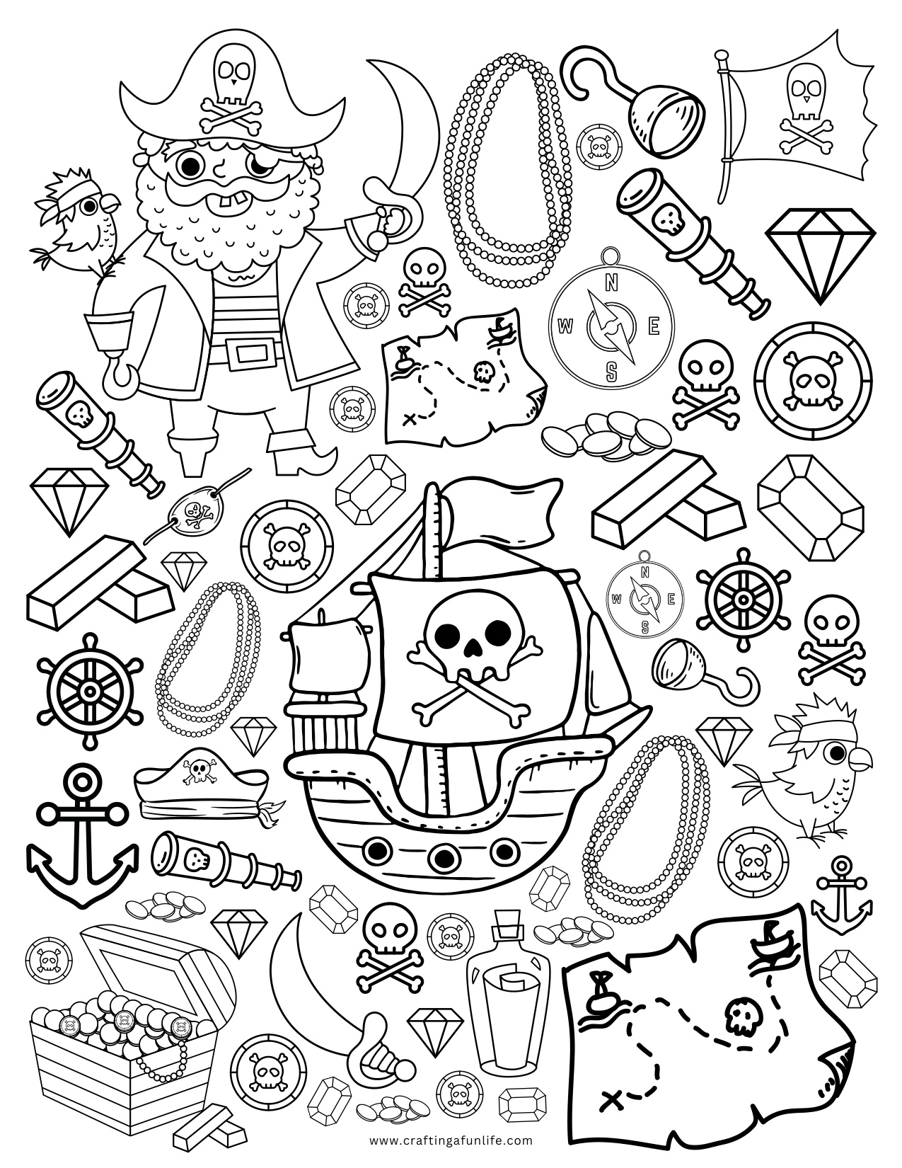 Free Printable Pirate Coloring Pages coloring page preview