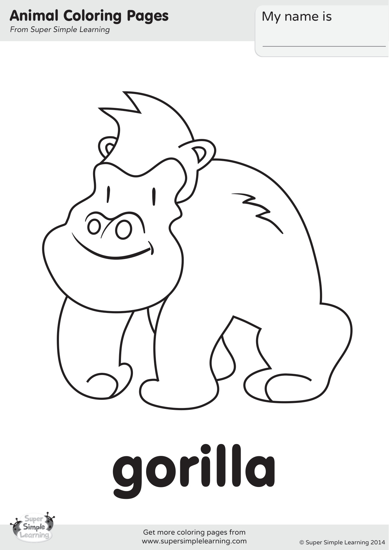 Gorilla Coloring coloring page preview
