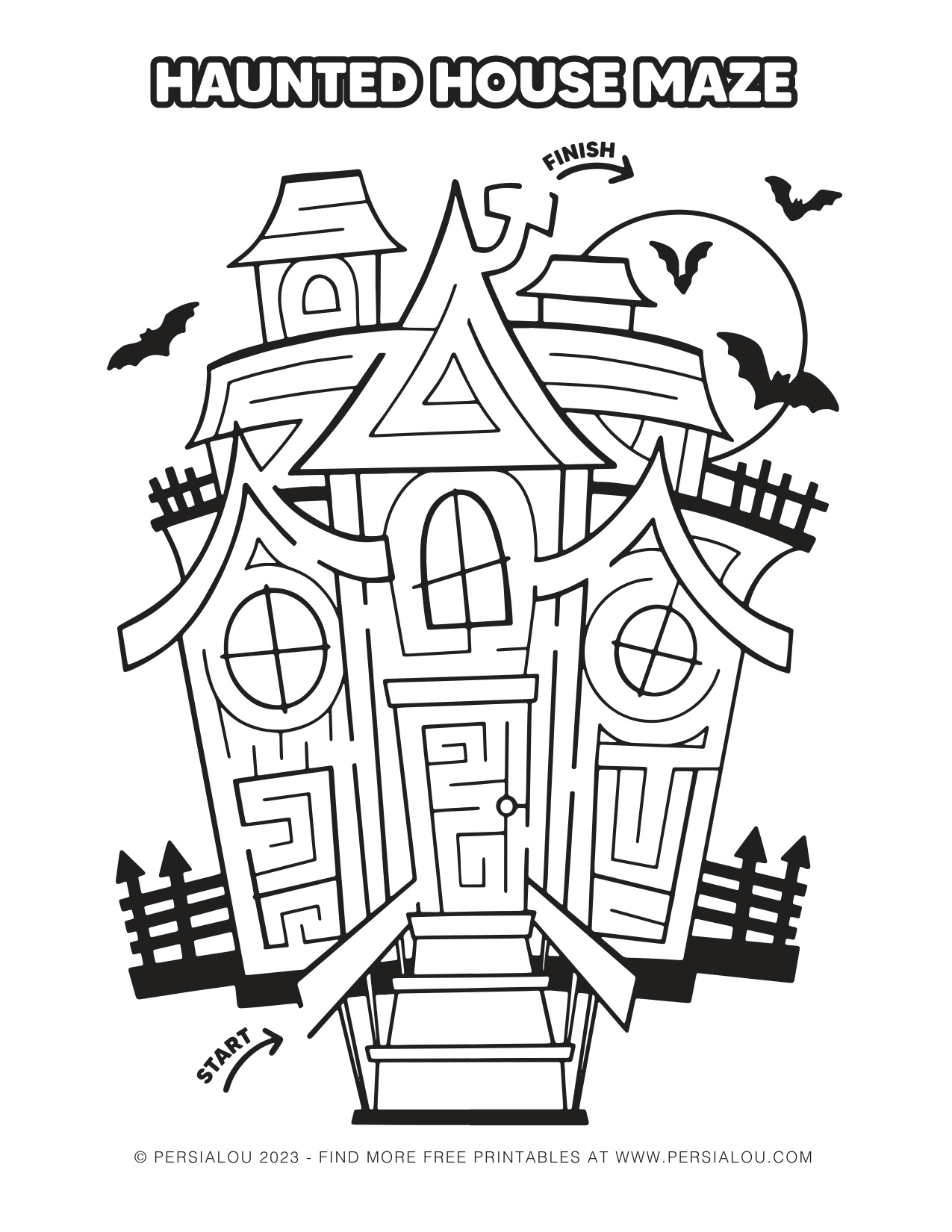 Halloween Maze Printable Free coloring page preview