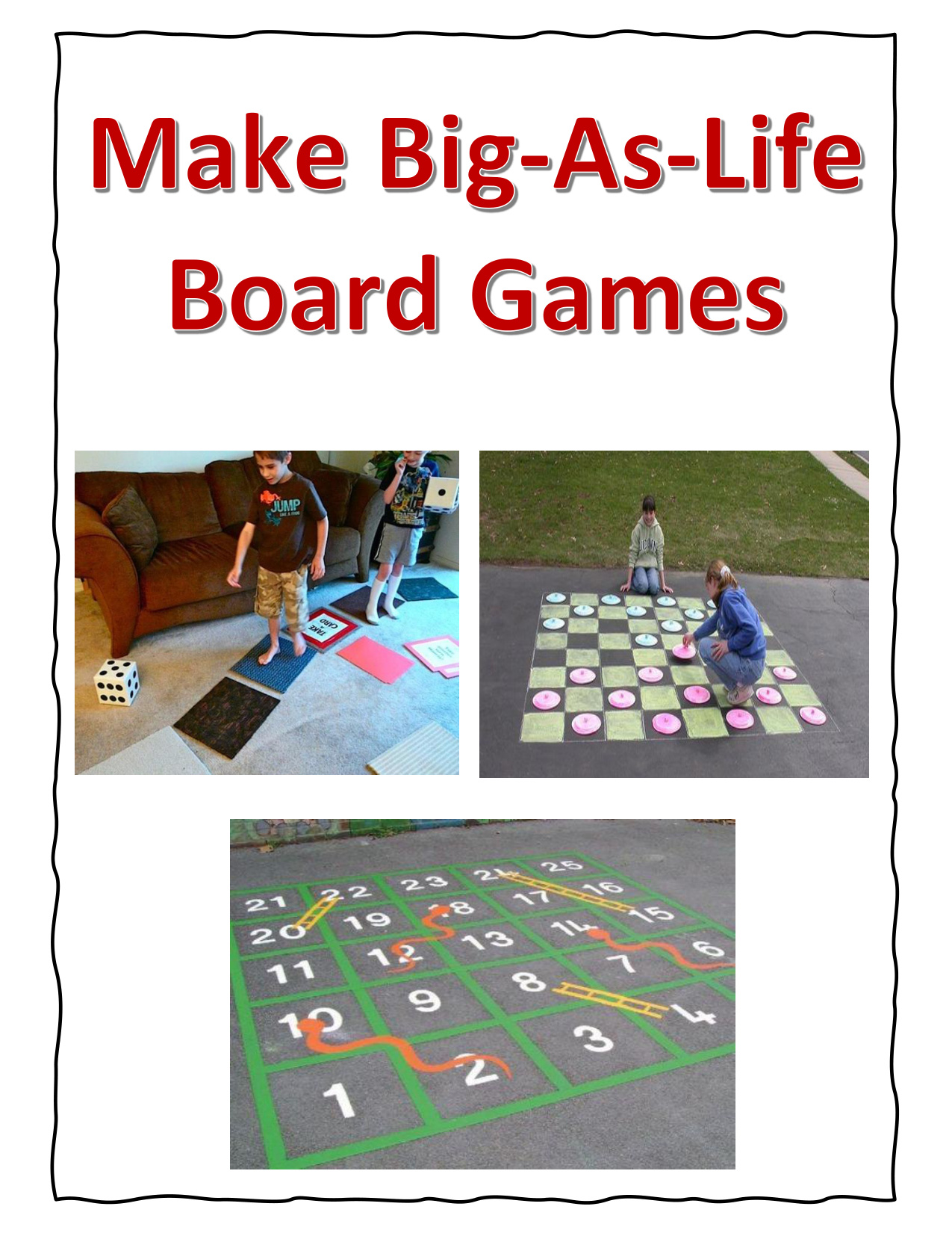 Homemade Games For Kids coloring page preview
