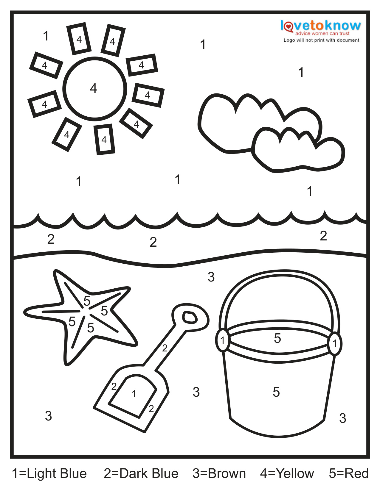 Kids Easy Beach Coloring Pages coloring page preview
