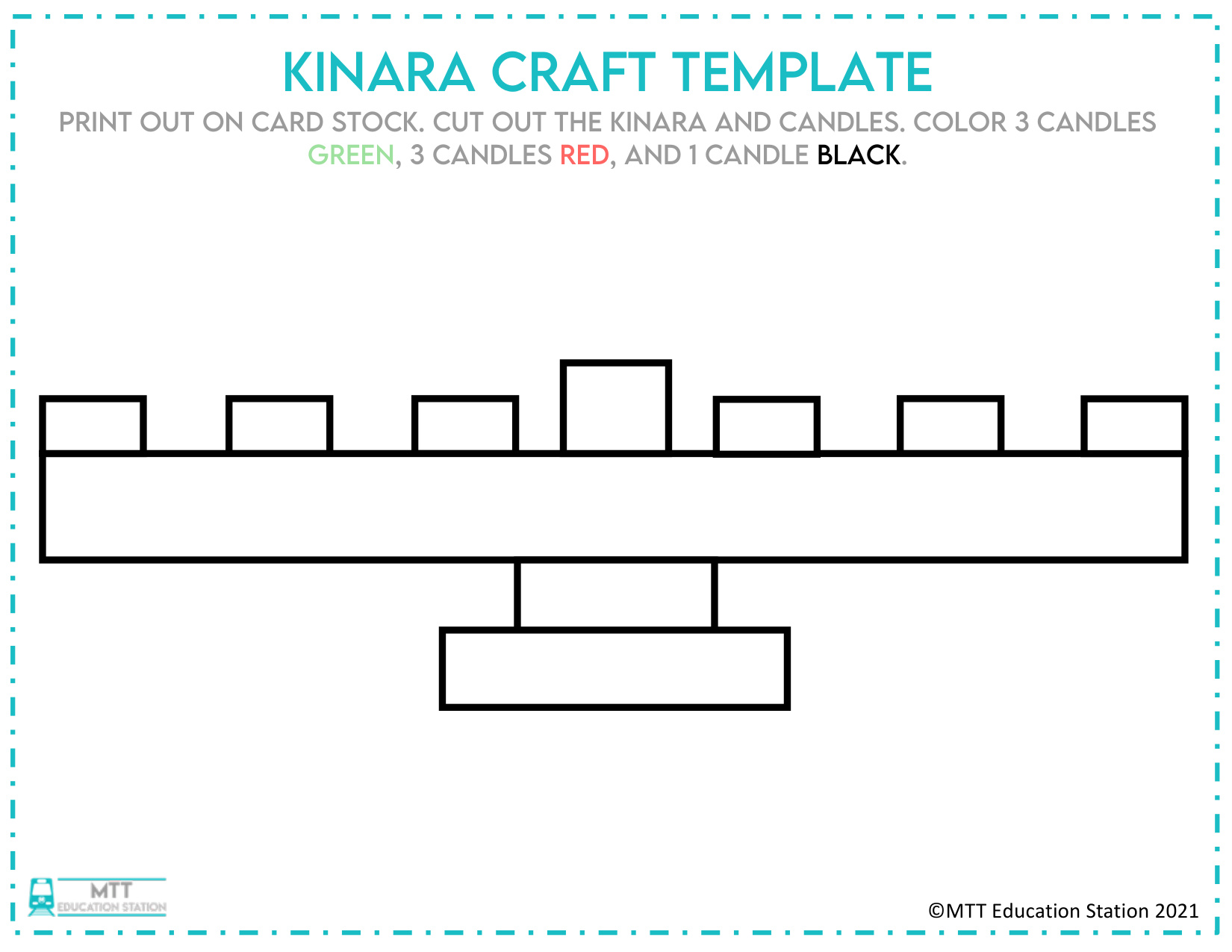 Kwanzaa Candle Craft coloring page preview
