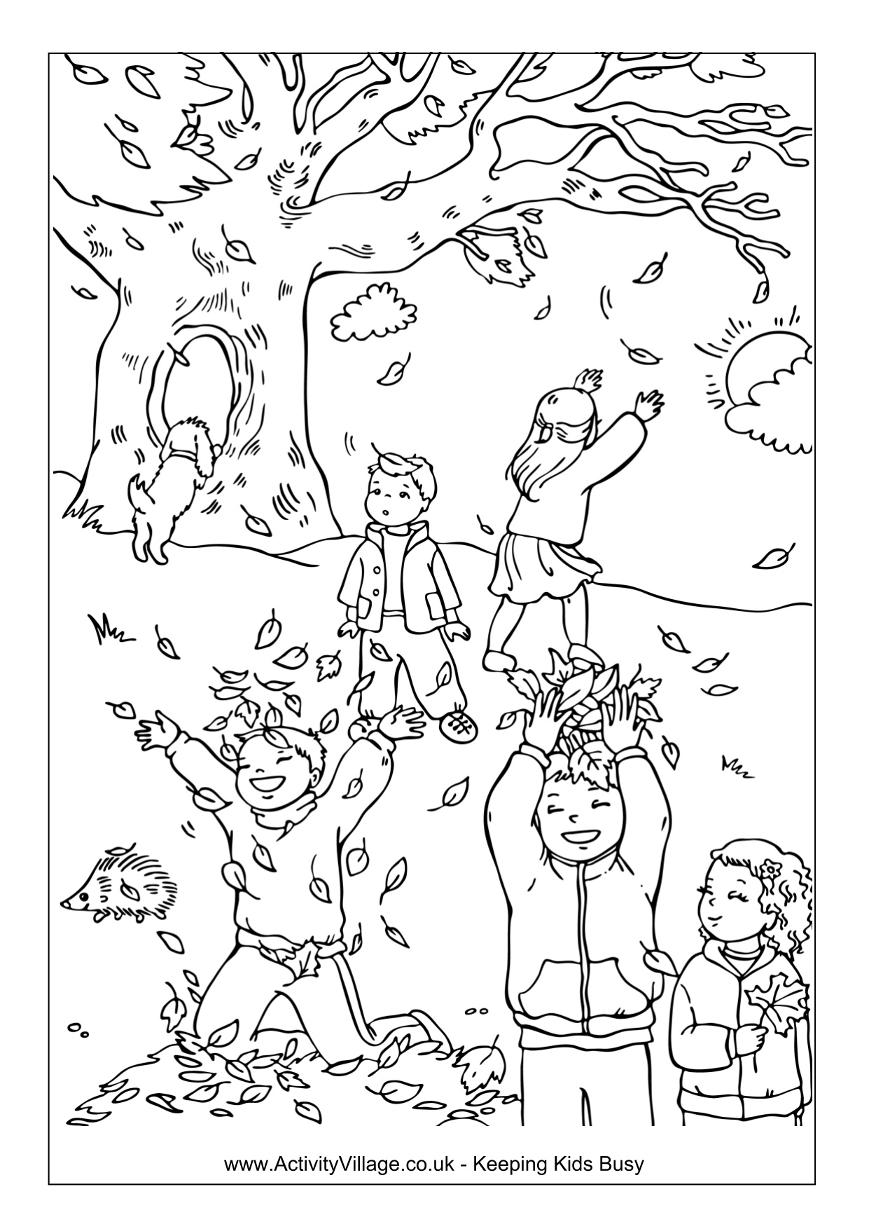 Leaves Colouring In coloring page preview