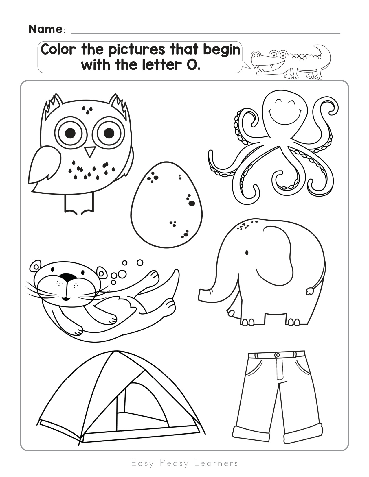 Letter O Coloring Pages coloring page preview