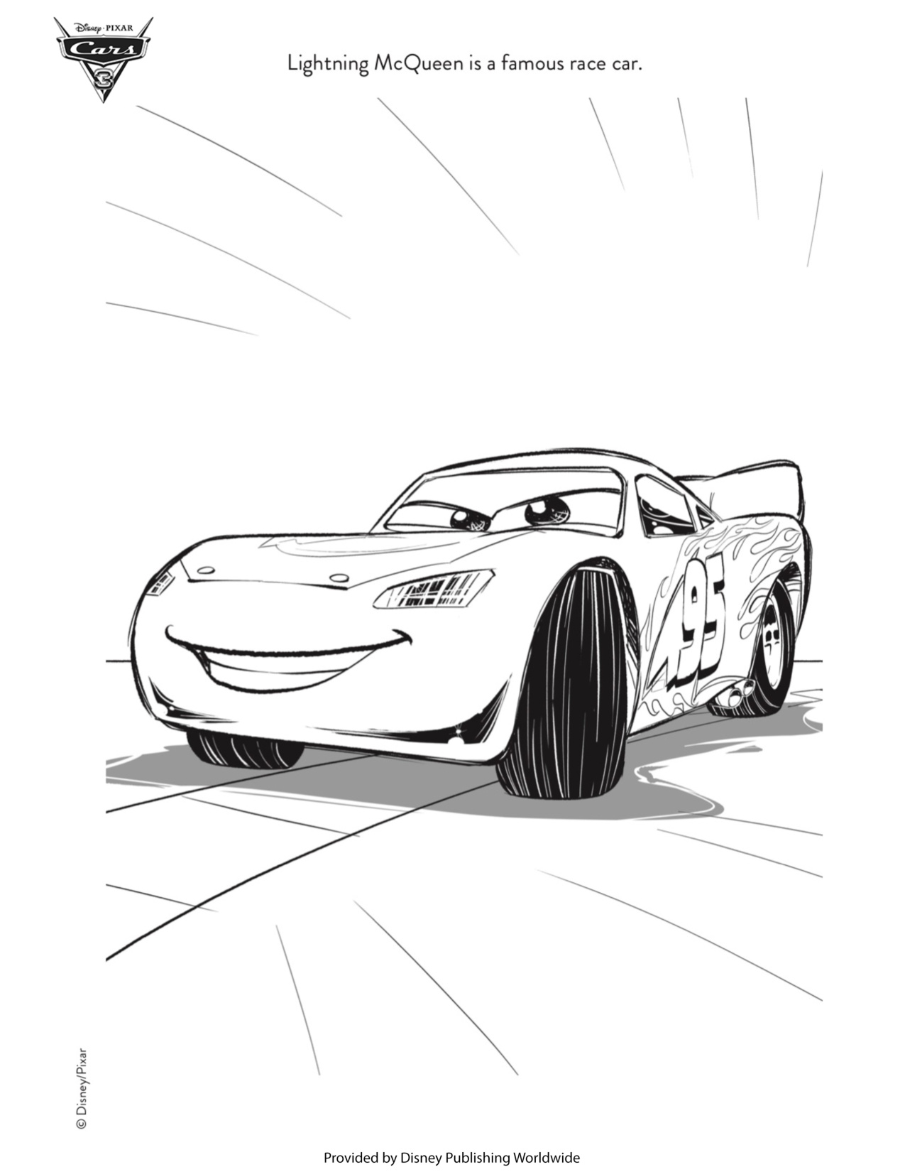 Lightning Mcqueen Coloring Page coloring page preview