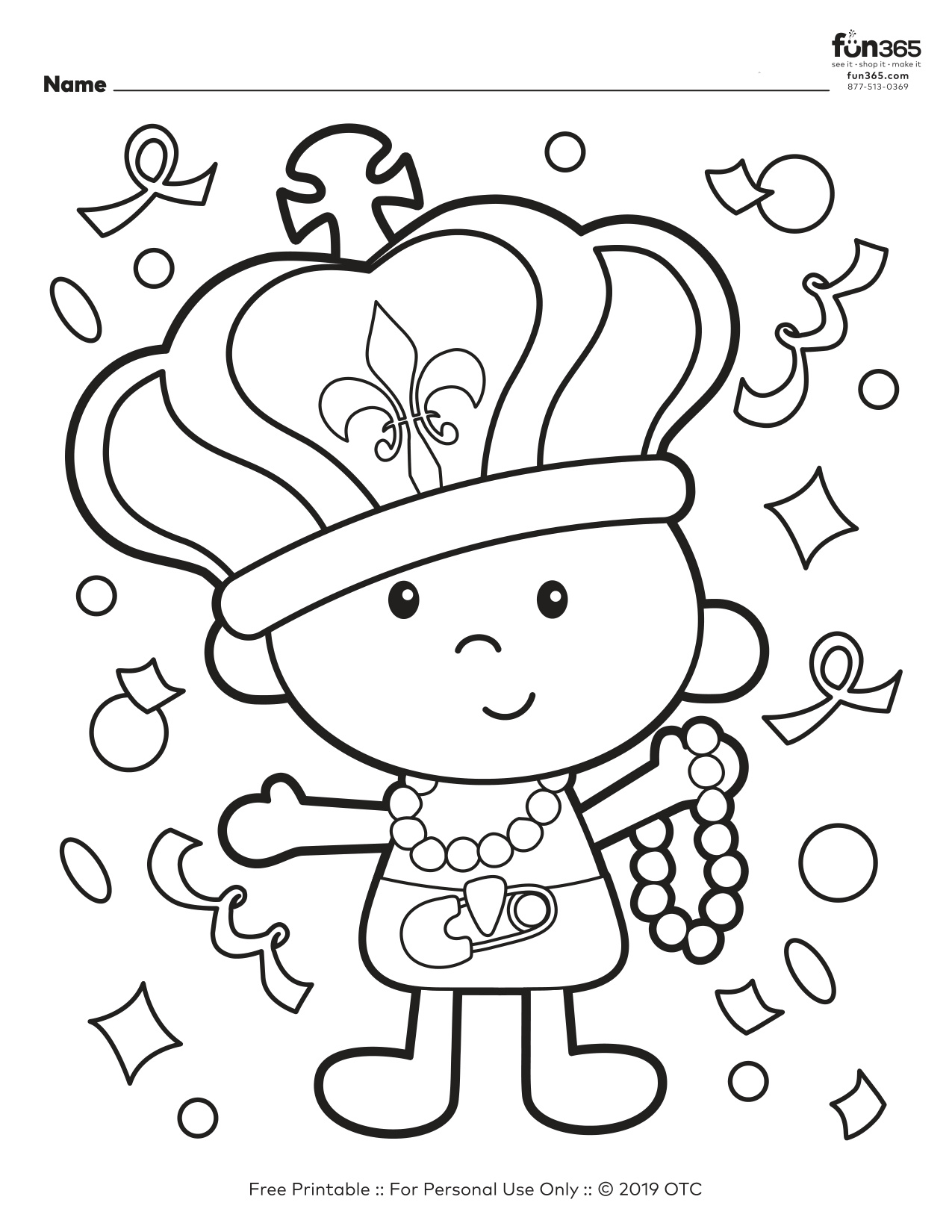 Mardi Gras Coloring Sheet coloring page preview